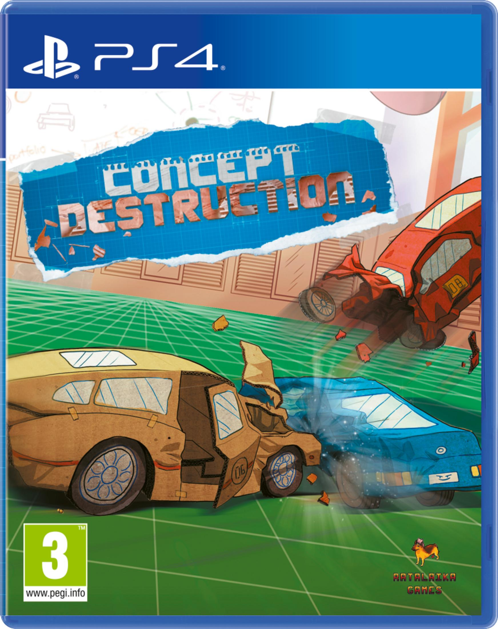 Copertina gioco PS4 con incidente d'auto, auto gialla che colpisce auto blu.