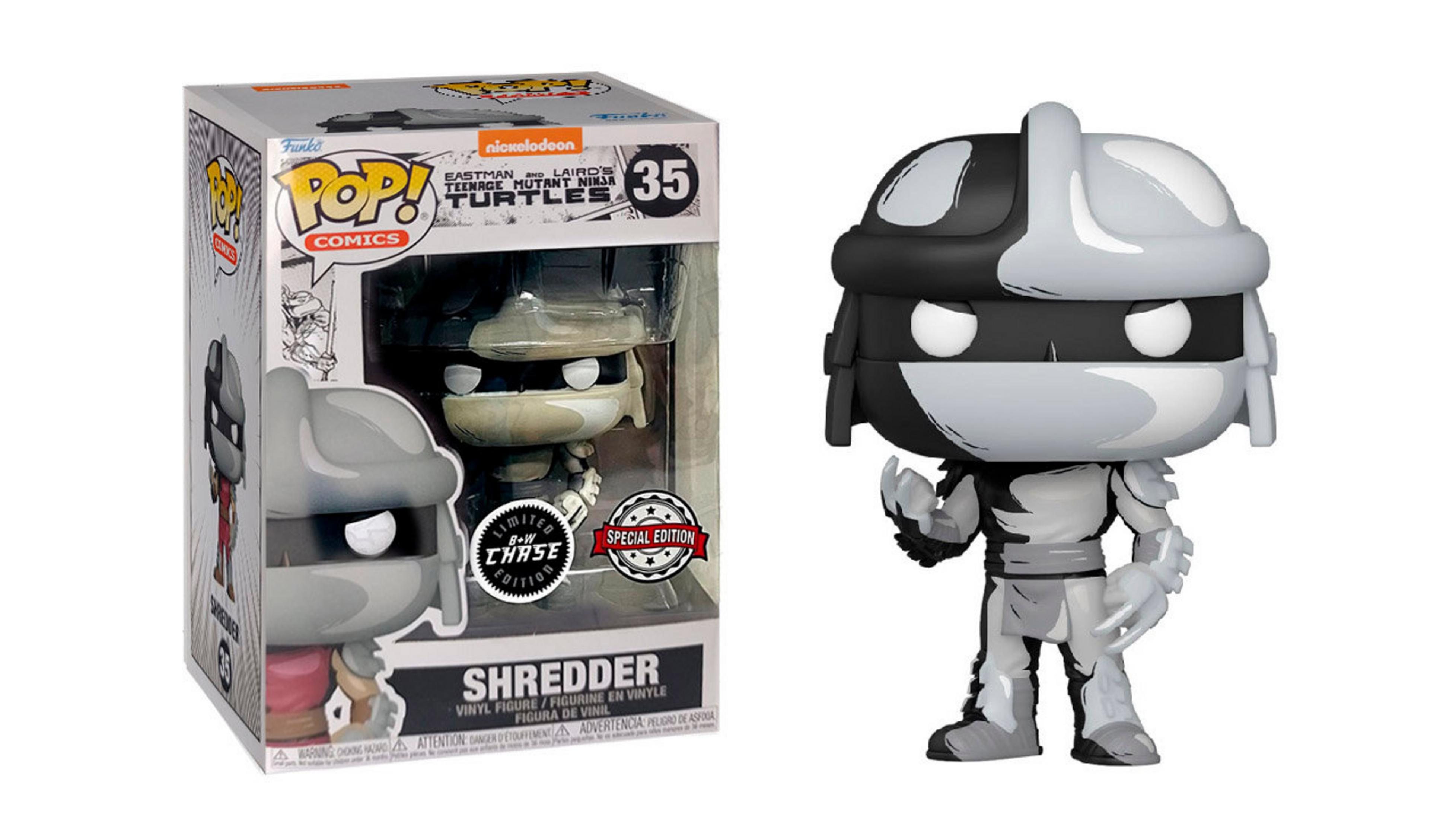 Figura Funko Pop! de Shredder de TMNT, en edición especial blanco y negro.