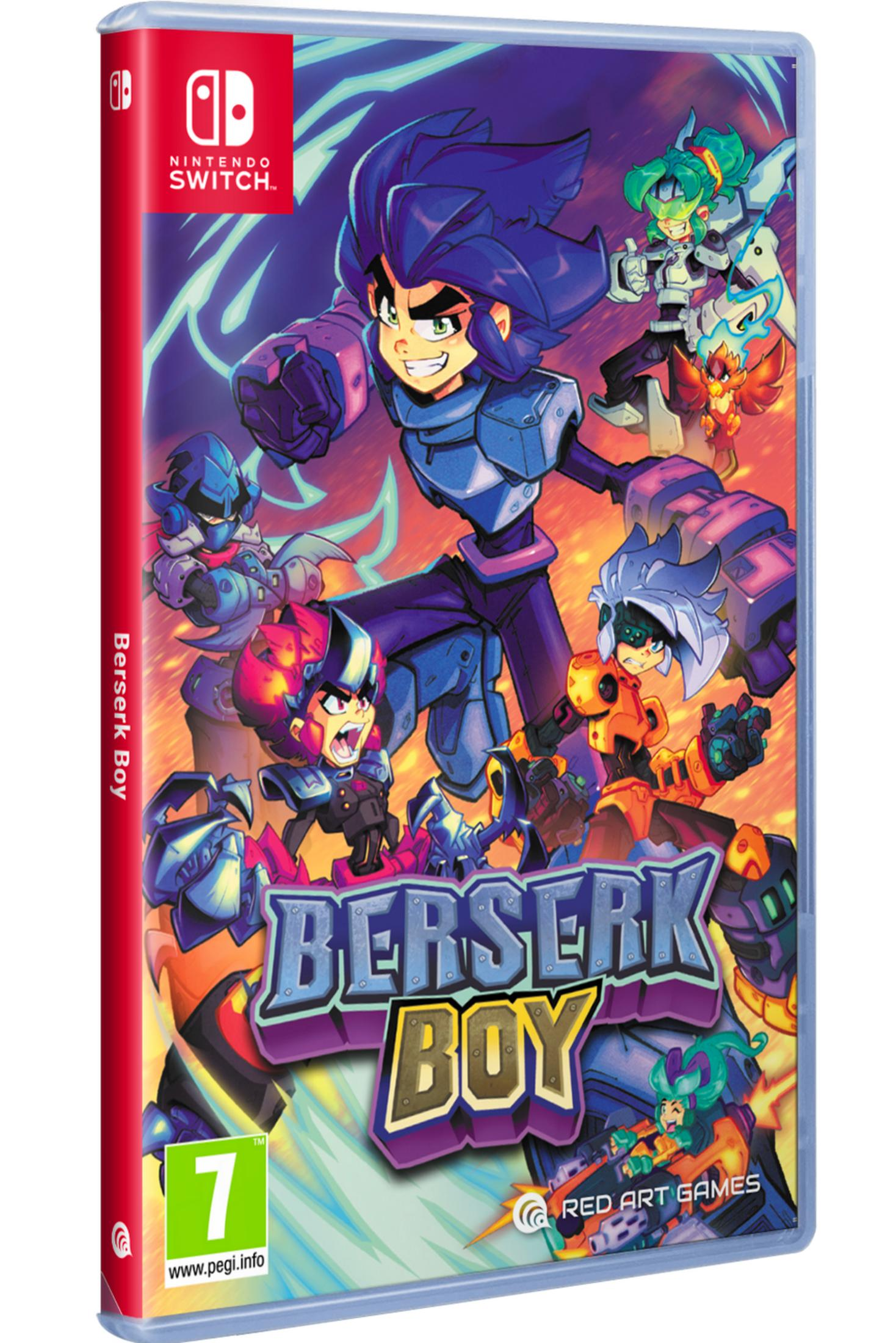 Copertina del gioco Berserk Boy per Nintendo Switch con personaggi anime in azione.
