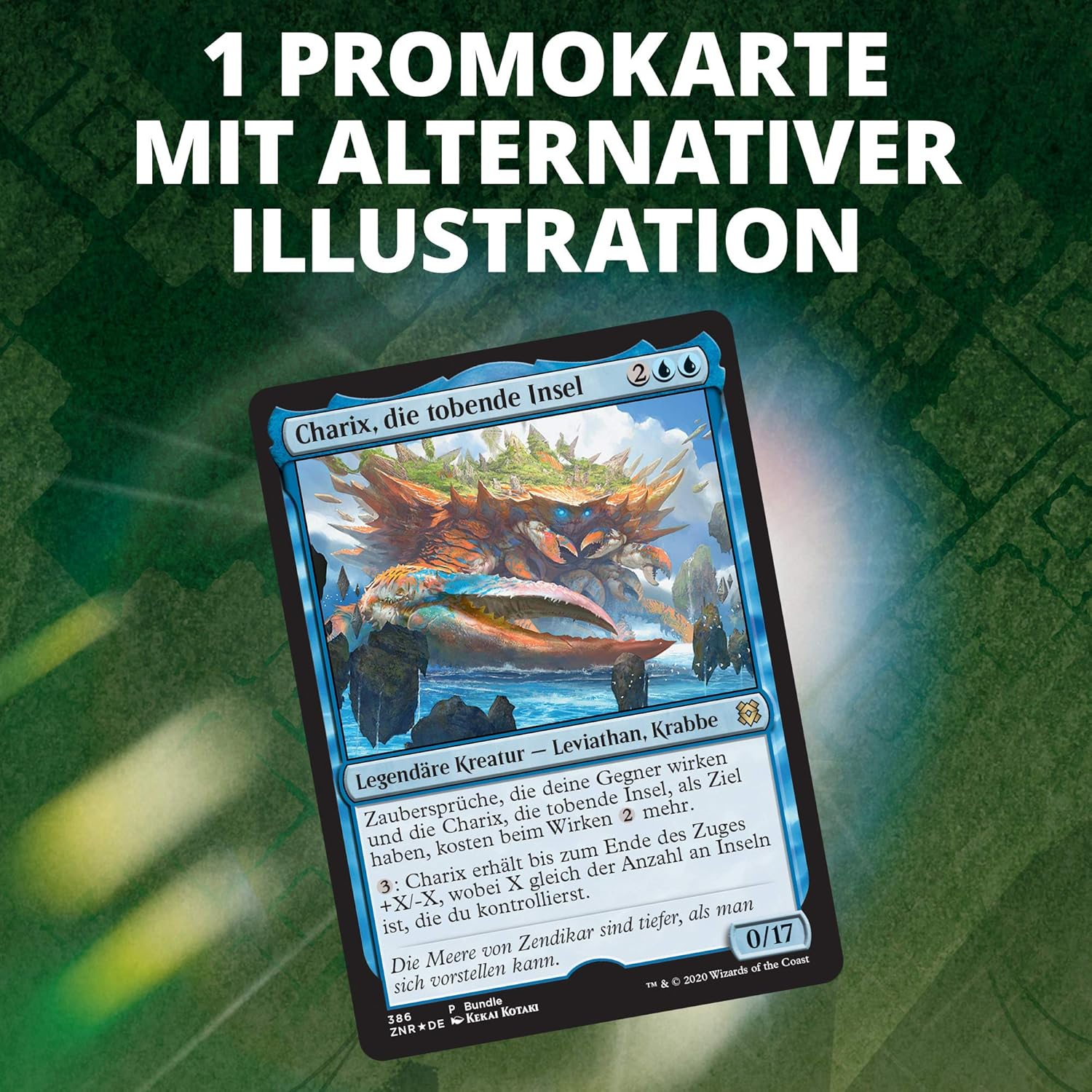 Promokarte mit alternativer Illustration: Charix, die tobende Insel.