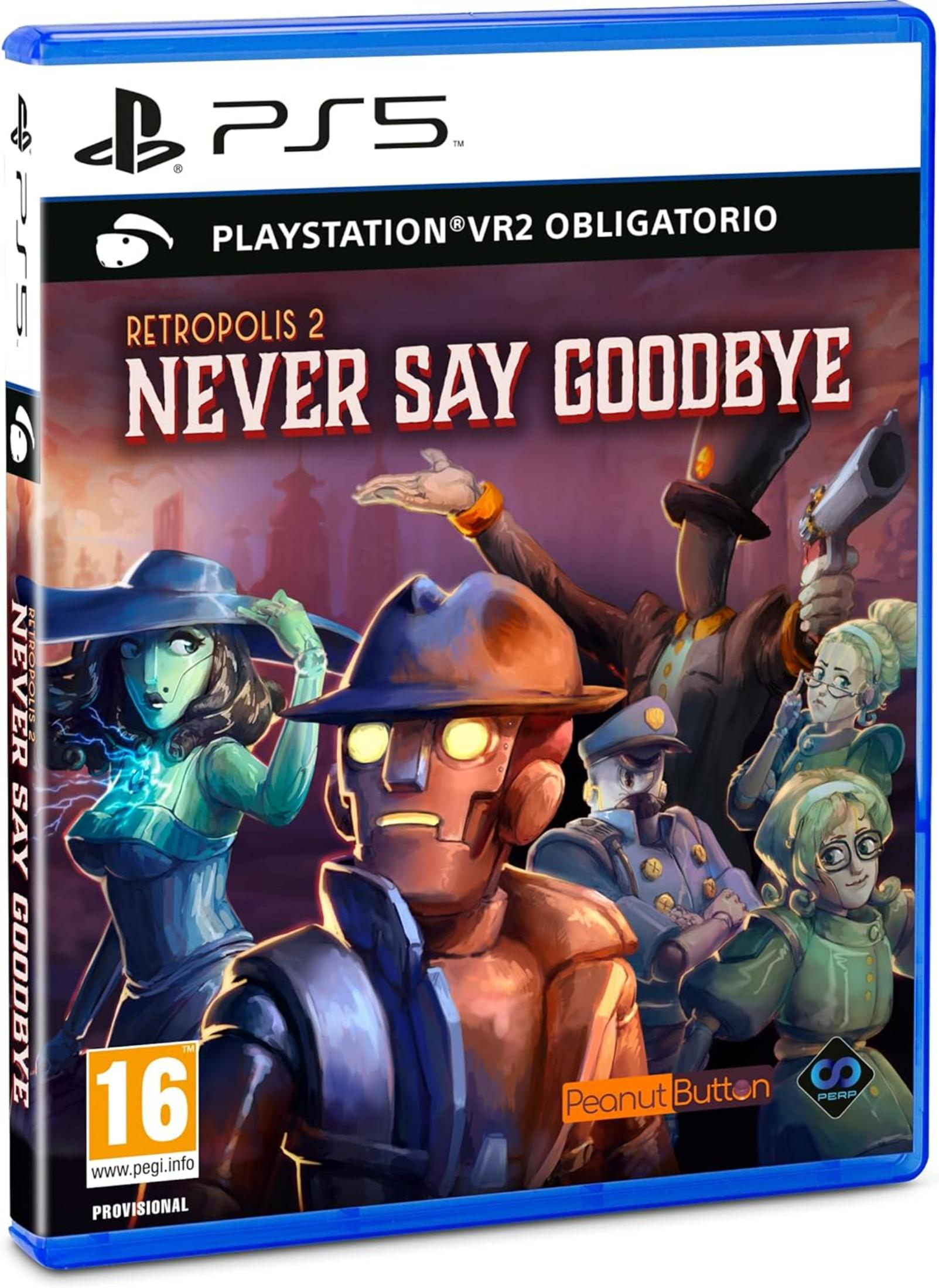 Copertina gioco PS5 con personaggi stile fumetto. VR2 obbligatorio.