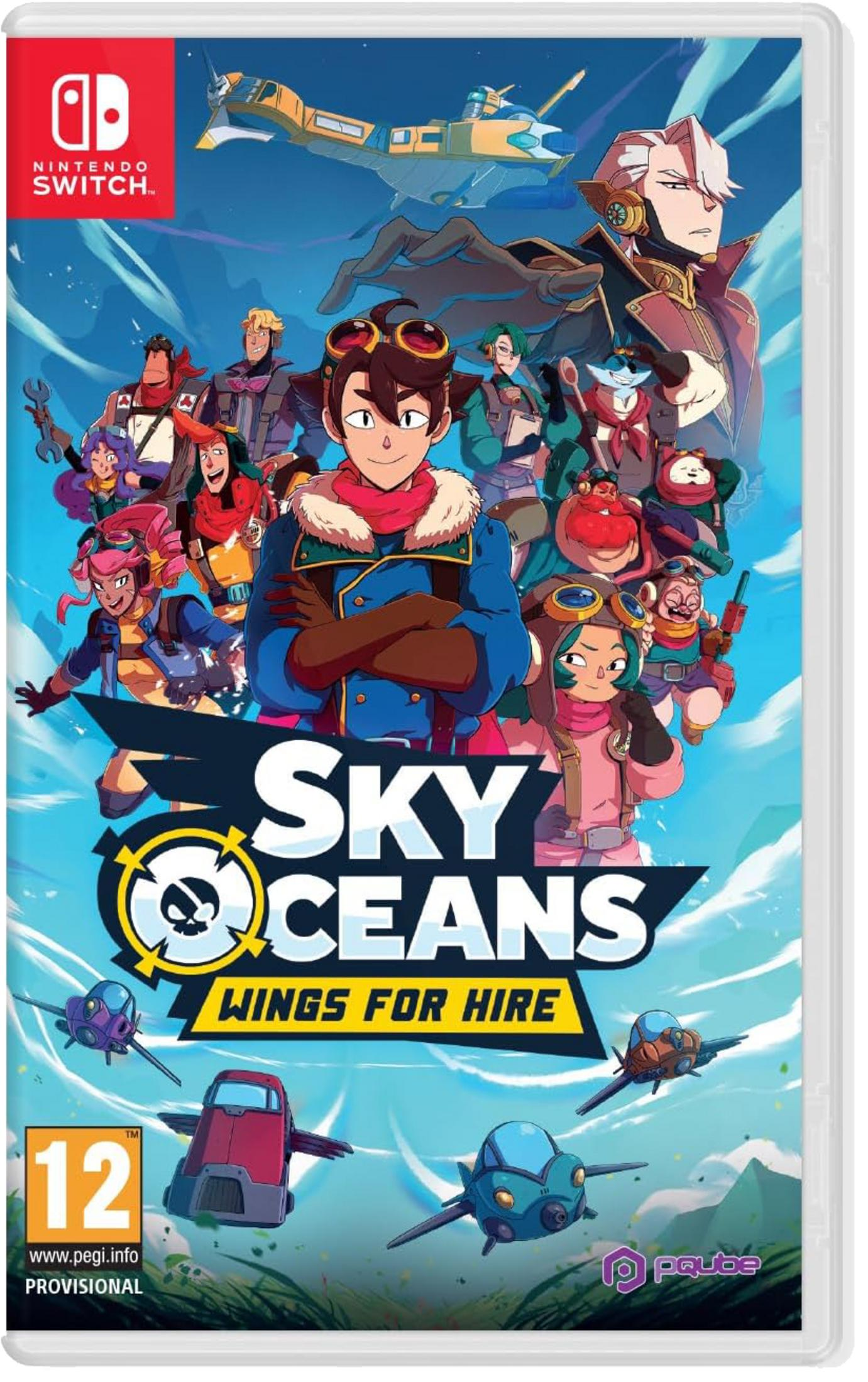 Copertina gioco Nintendo Switch Sky Oceans: Wings for Hire, con personaggi e veicoli volanti.