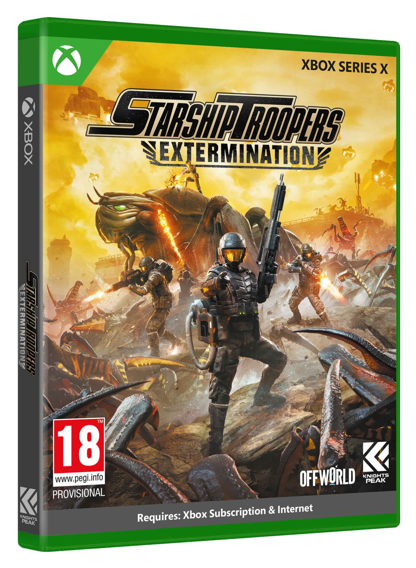 Copertina gioco Xbox: Soldati combattono insetti giganti in uno scenario apocalittico arancione.