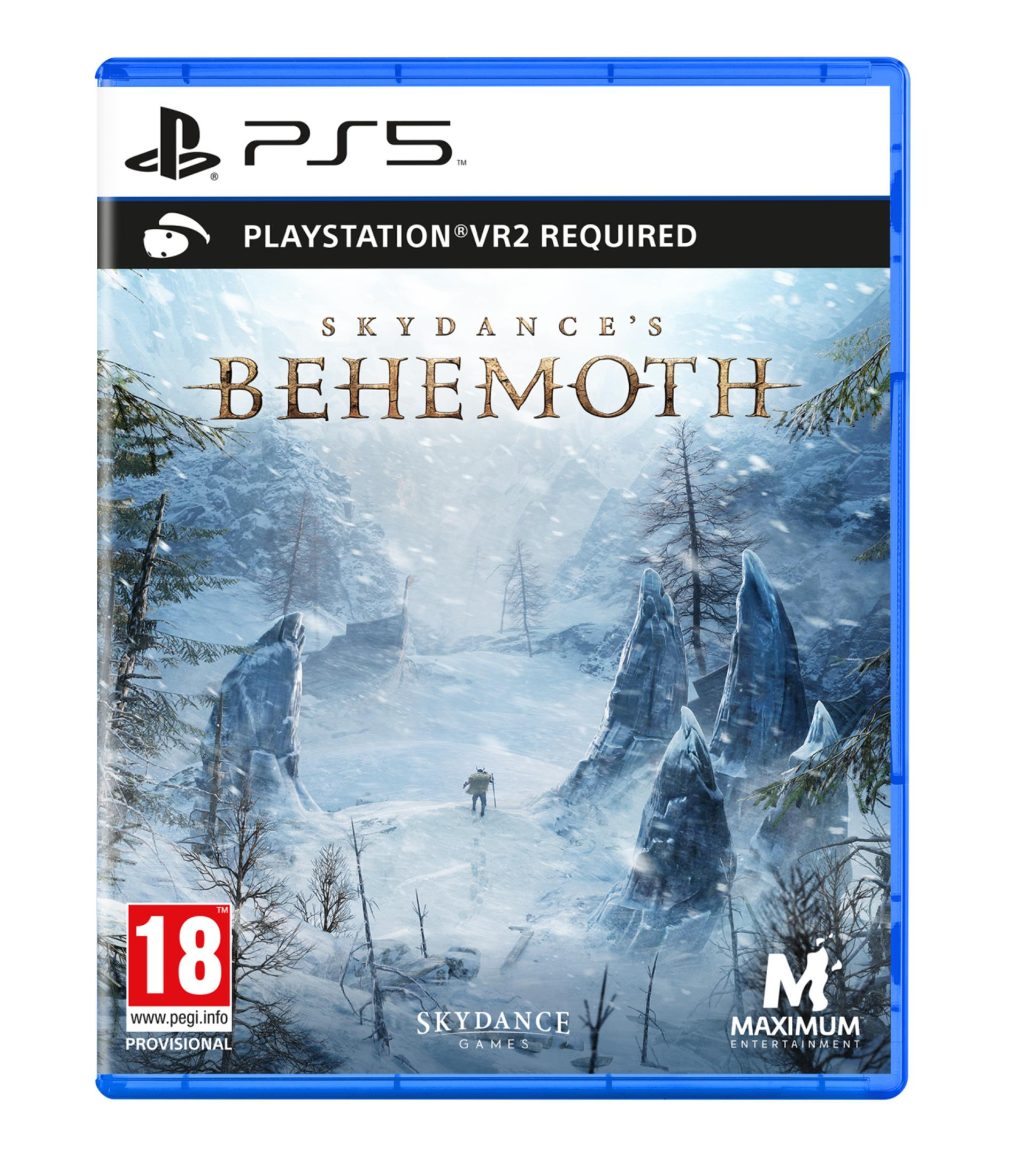 Una figura solitaria camina por un paisaje montañoso nevado en la portada del juego Behemoth.