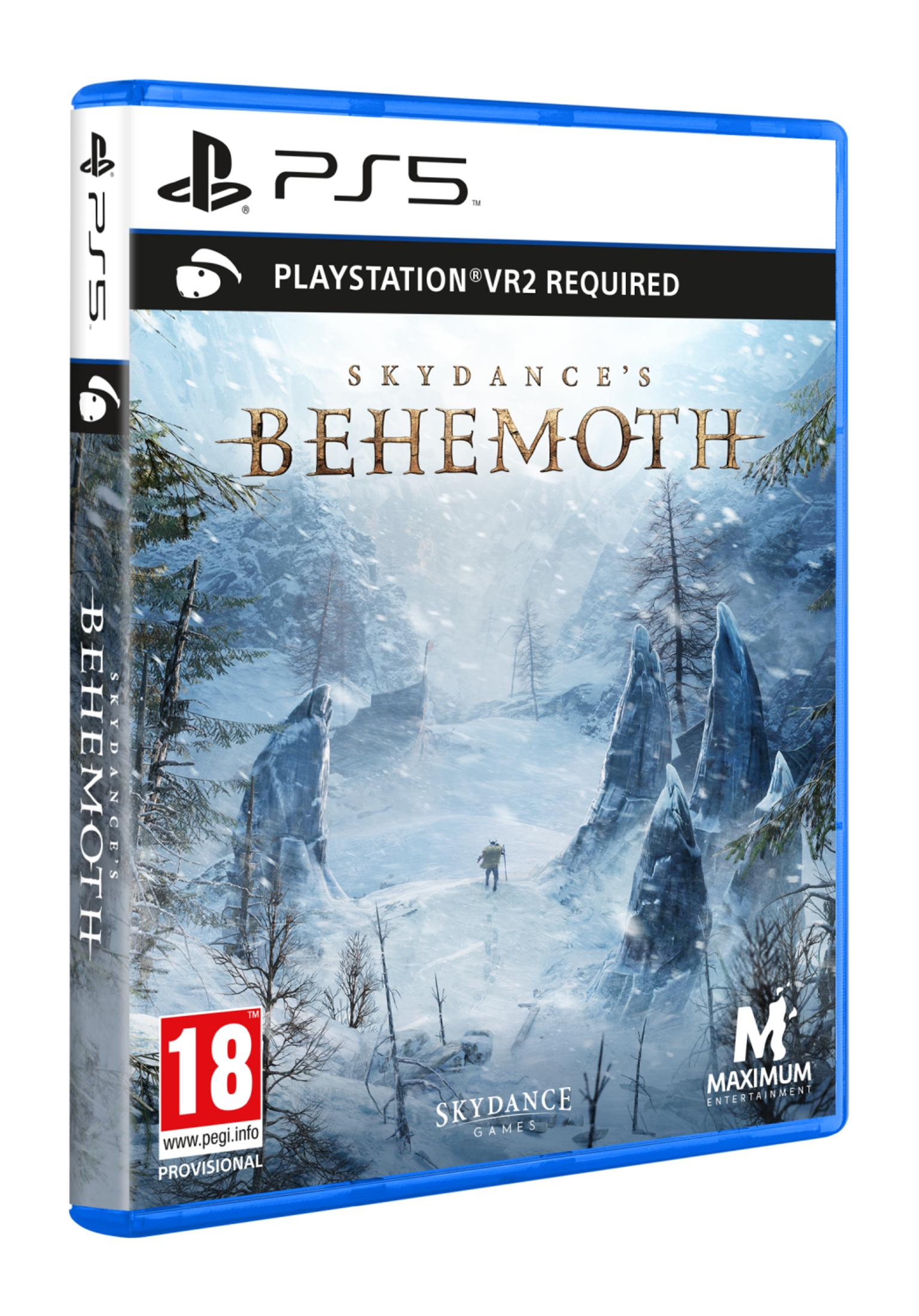 Funda del juego "Behemoth" para PlayStation VR2 con paisaje helado y figura solitaria.
