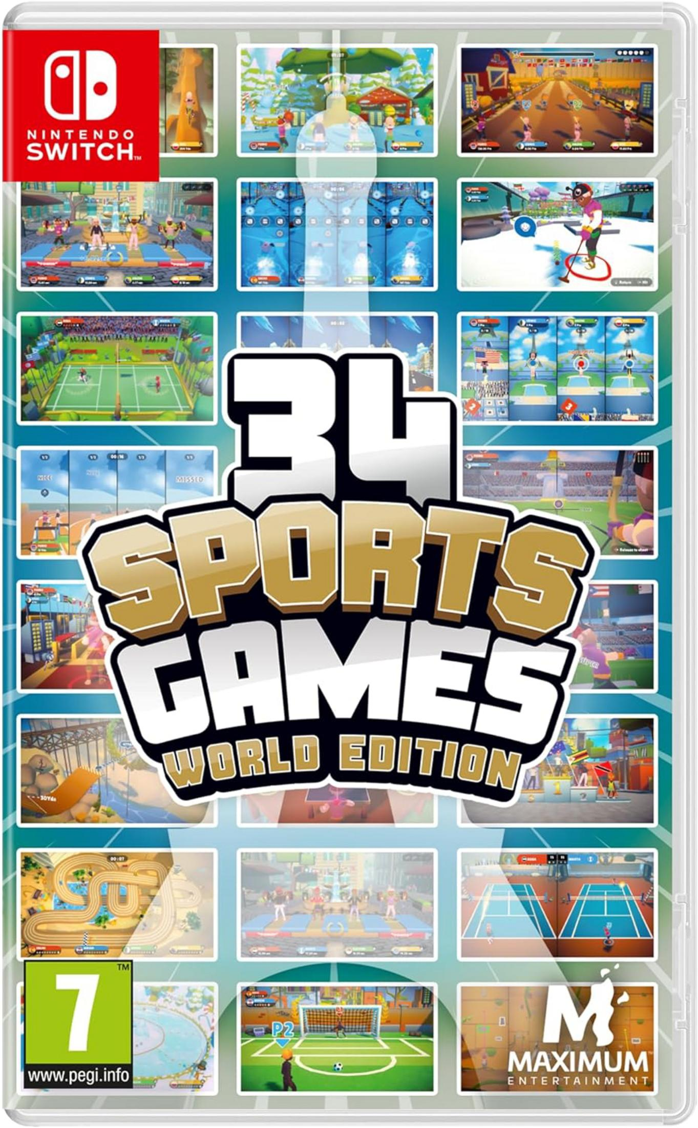 Gioco Nintendo Switch "34 Sports Games World Edition" con vari sport.