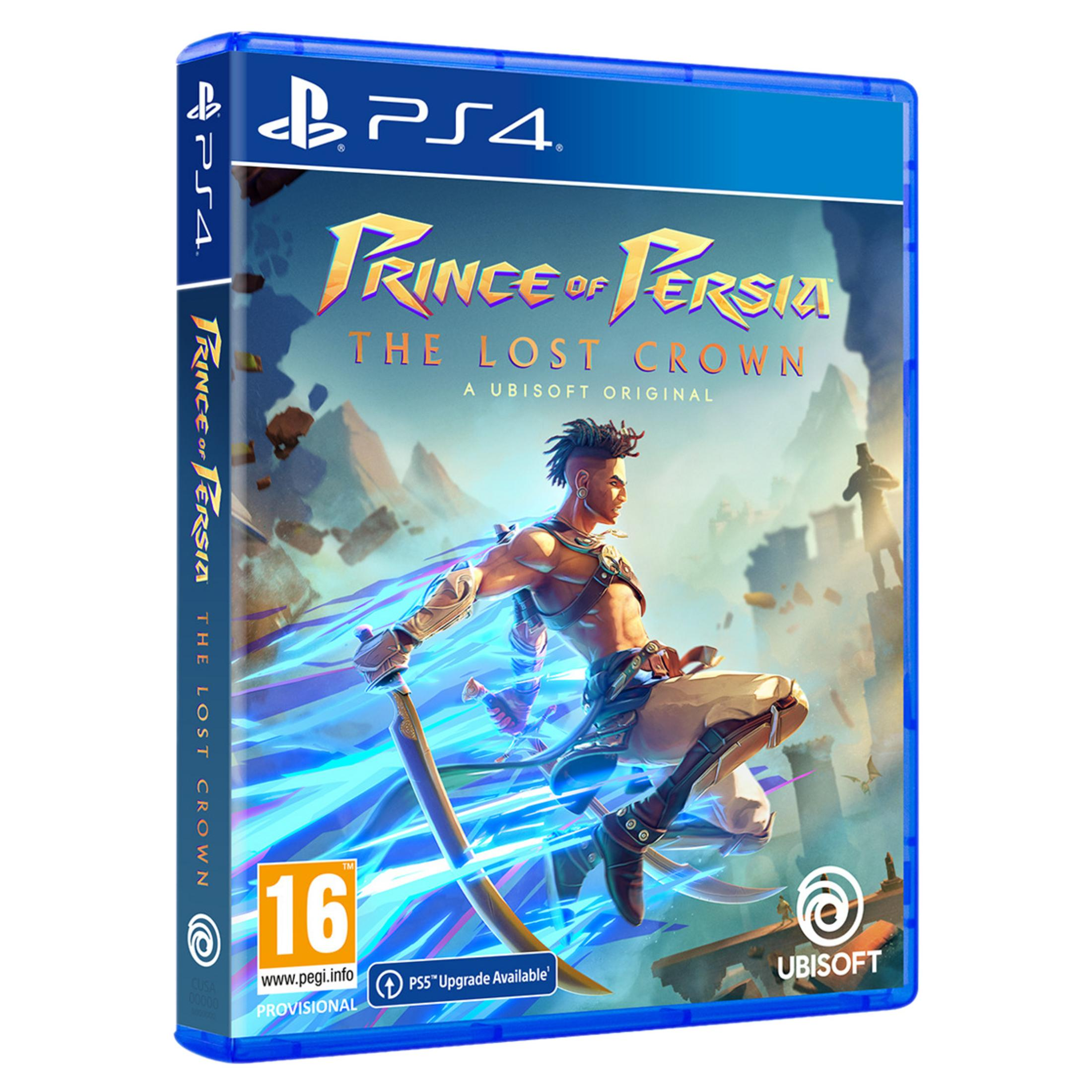 Copertina PS4: Prince of Persia: The Lost Crown, con un guerriero in azione.
