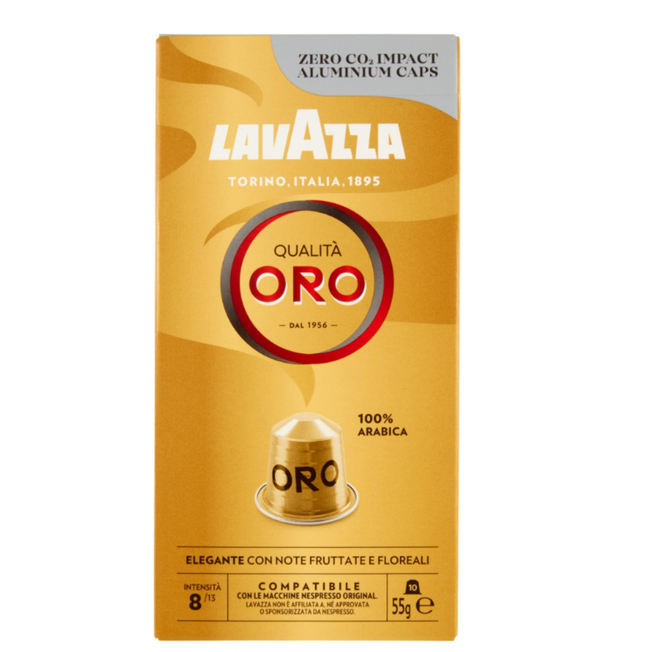Capsule caffè Lavazza Qualità Oro: Capsula dorata con scritta "ORO".