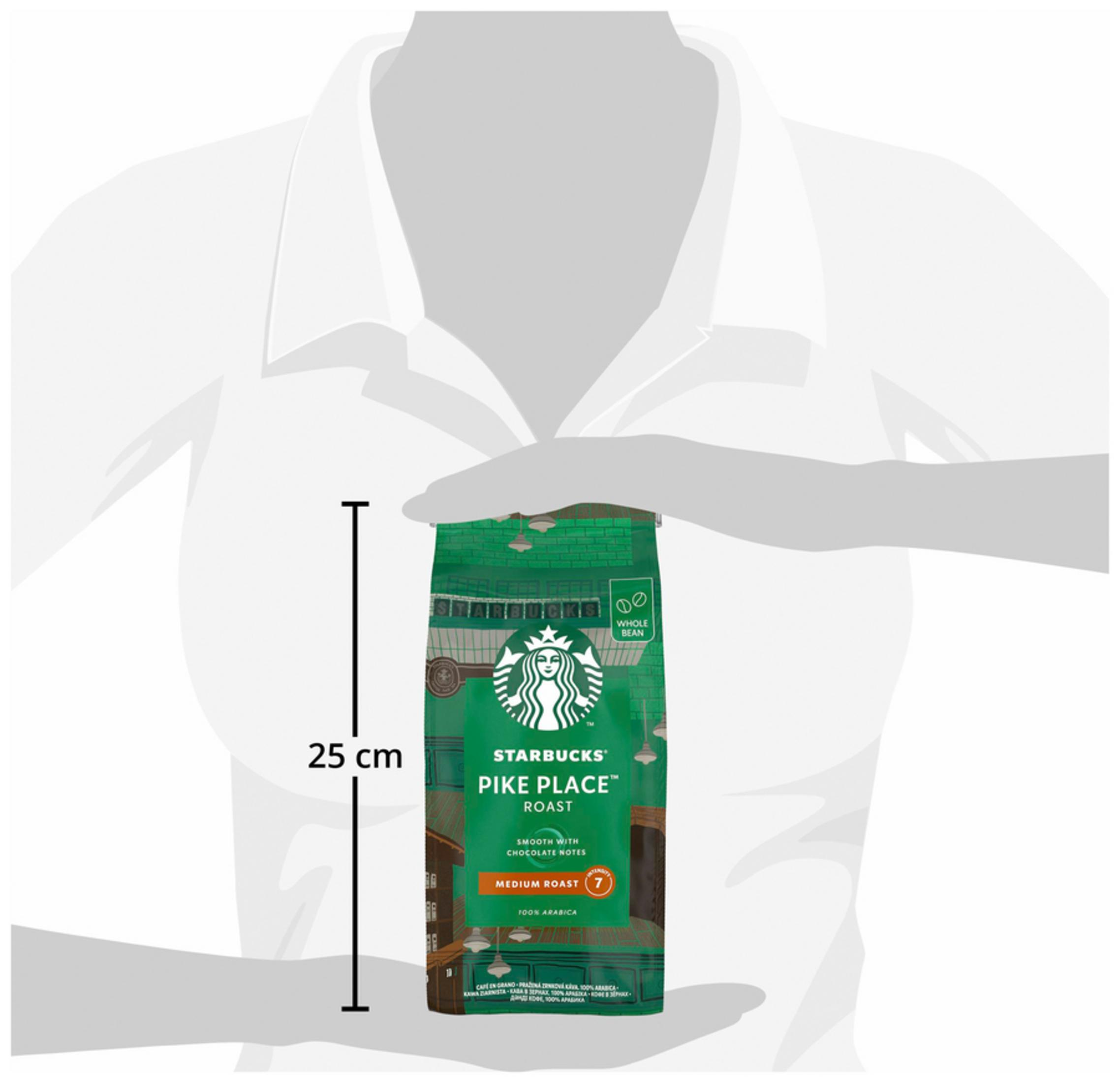 Caffè Starbucks Pike Place Roast, chicchi interi, tostatura media, 100% Arabica.