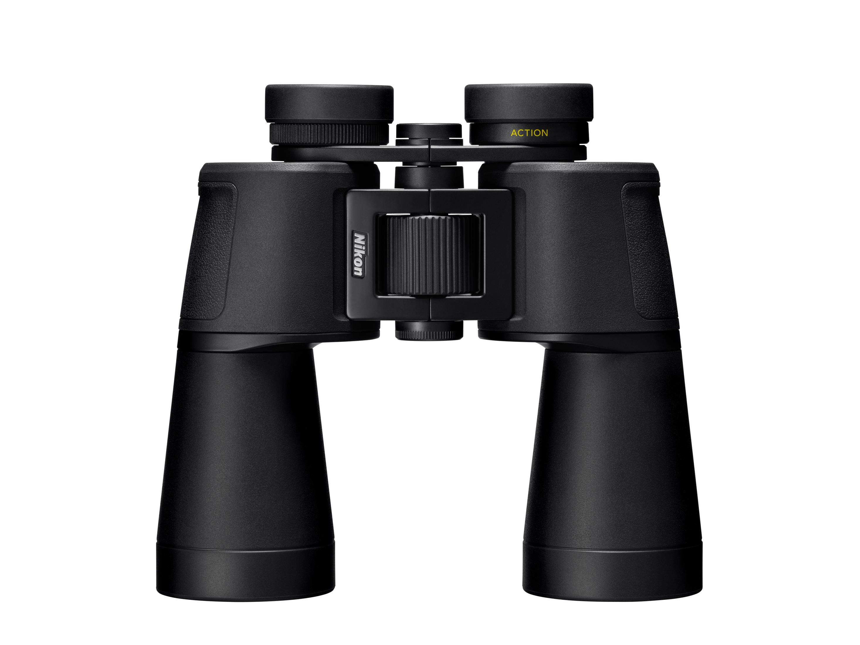 Odak tekerleği ve "ACTION" yazılı siyah Nikon dürbün.