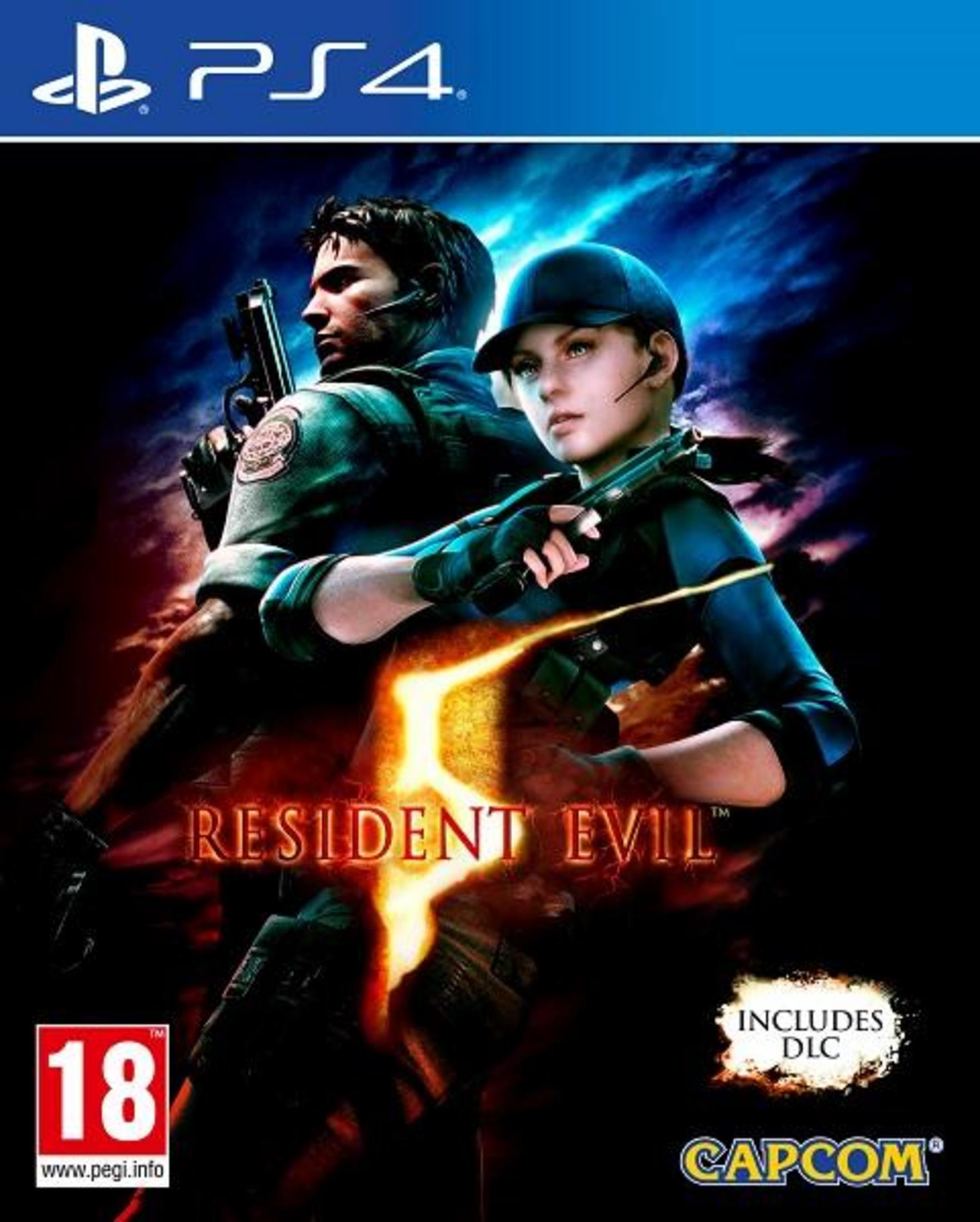 Copertina PS4 di Resident Evil 5 con Chris Redfield e Sheva Alomar.