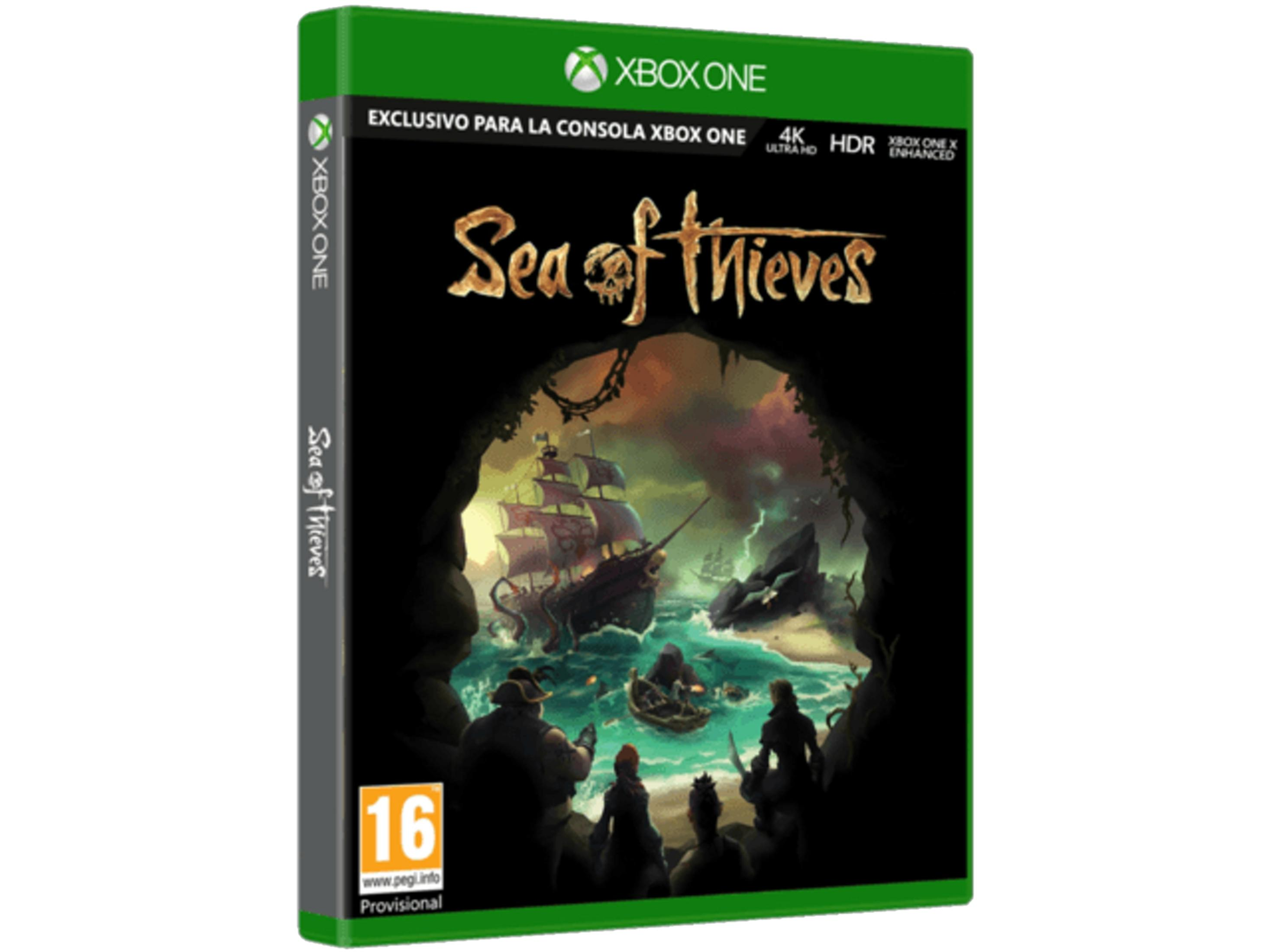Custodia Xbox One per 'Sea of Thieves' con nave pirata e equipaggio.