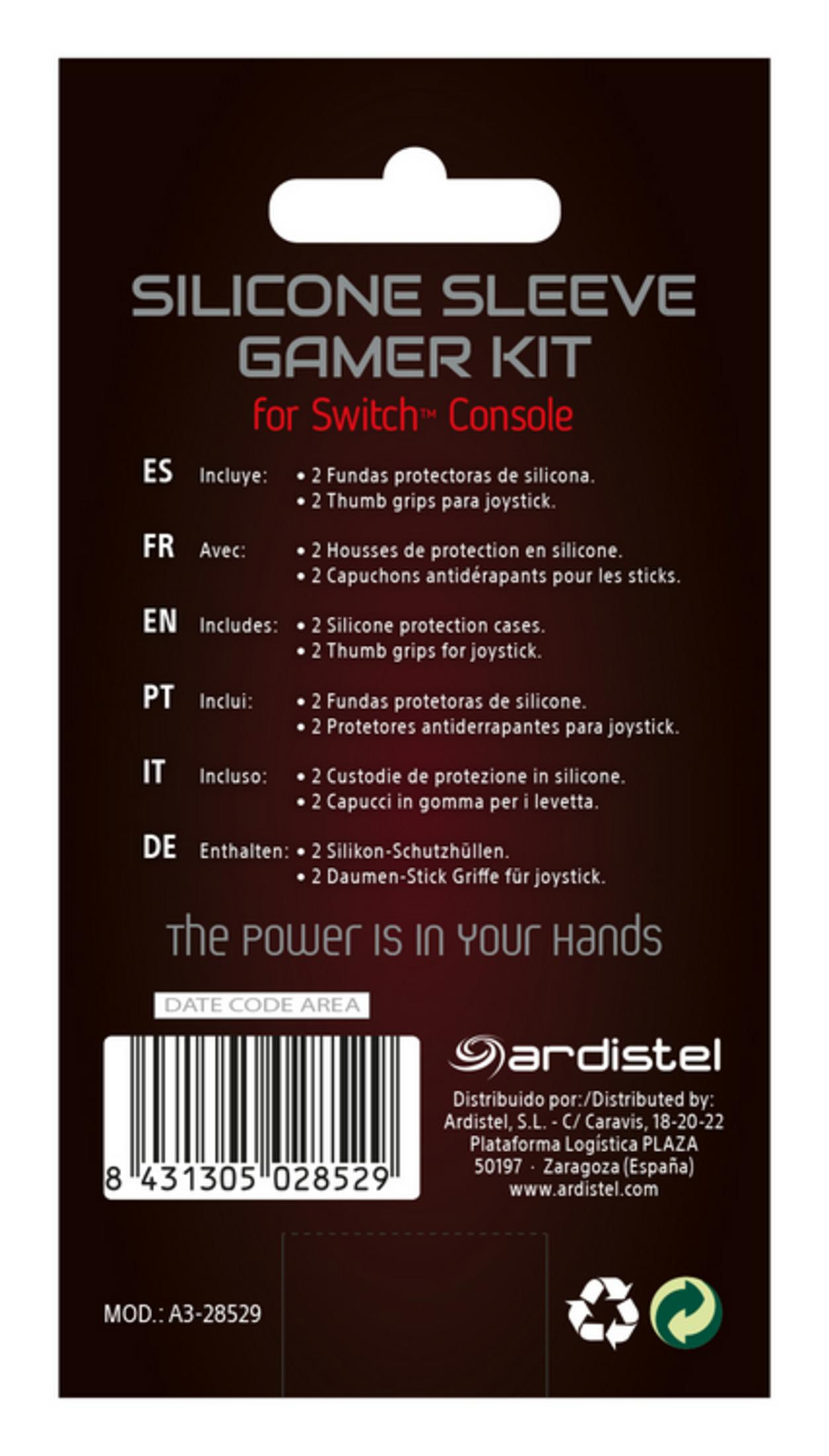 Kit gamer silicona para Switch, incluye 2 fundas y 2 grips.