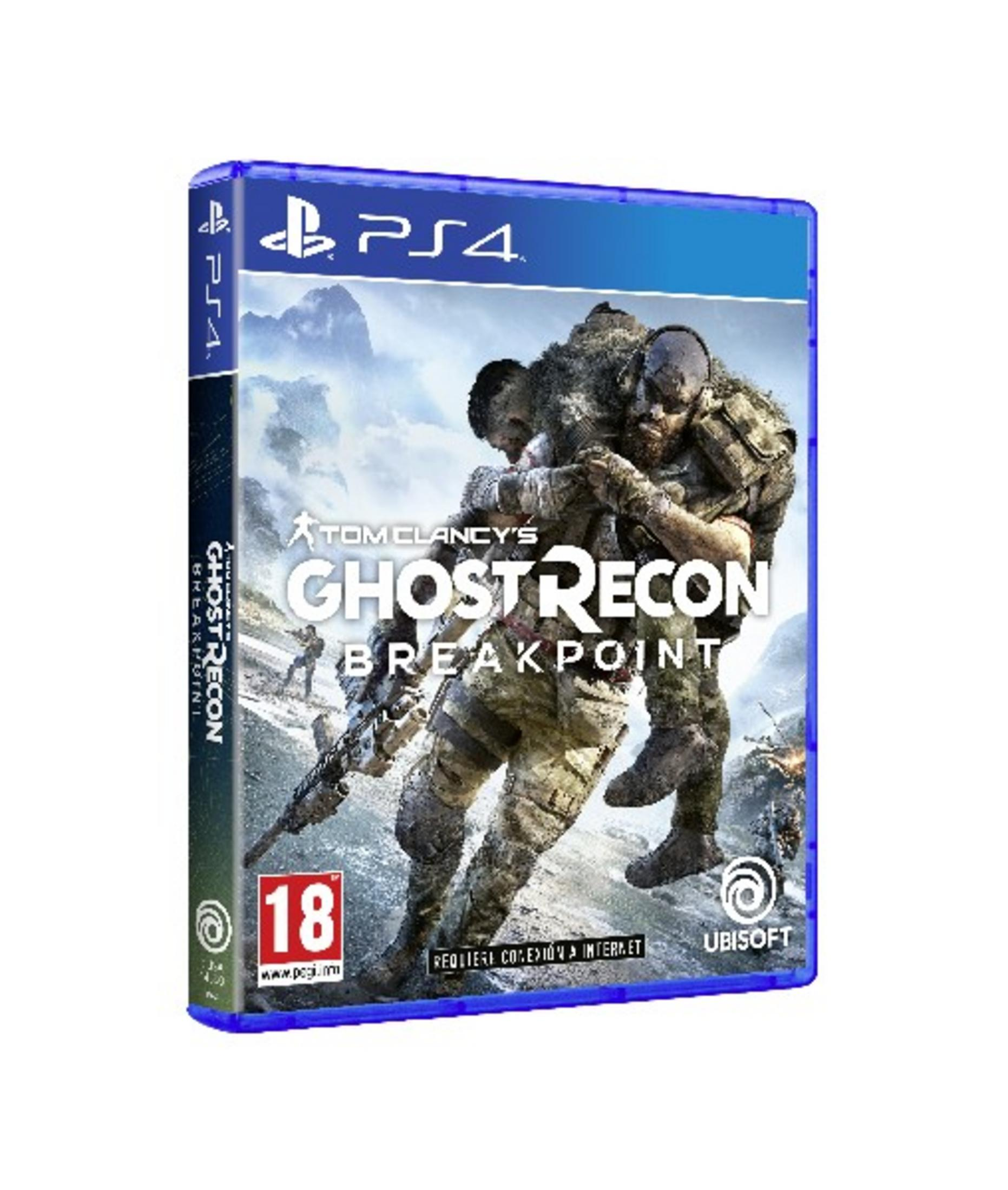 Custodia gioco PS4 'Ghost Recon Breakpoint' con due soldati in mimetica.