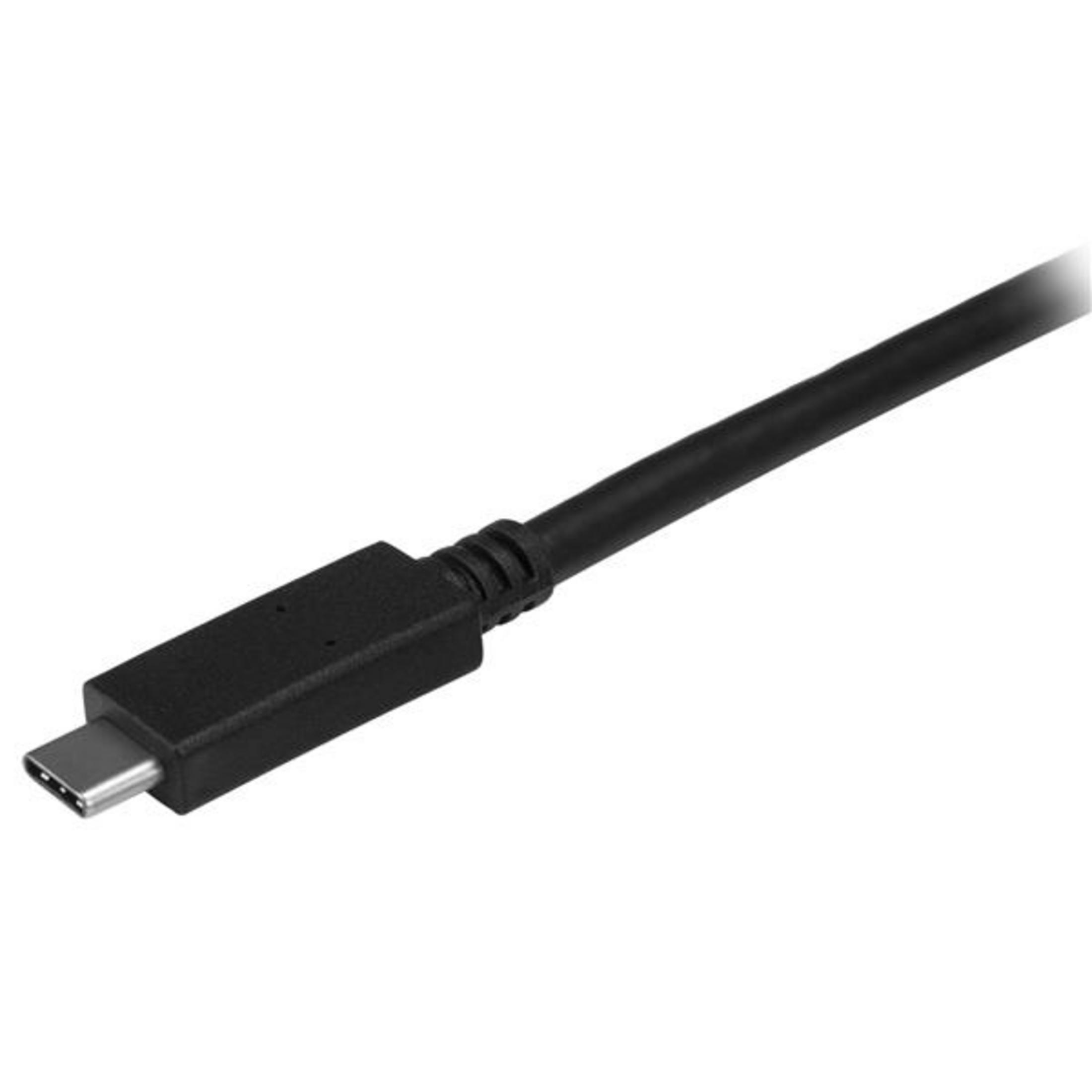 A black USB-C cable with a silver connector on a white background.