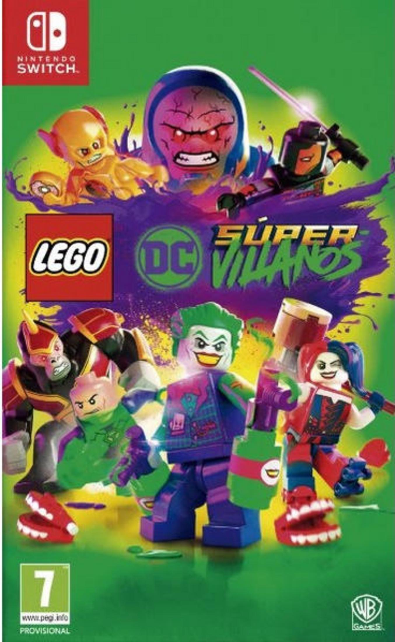 Copertina del gioco Lego DC Super-Villains con Joker, Harley Quinn, Gorilla Grodd, Lex Luthor e Deathstroke.