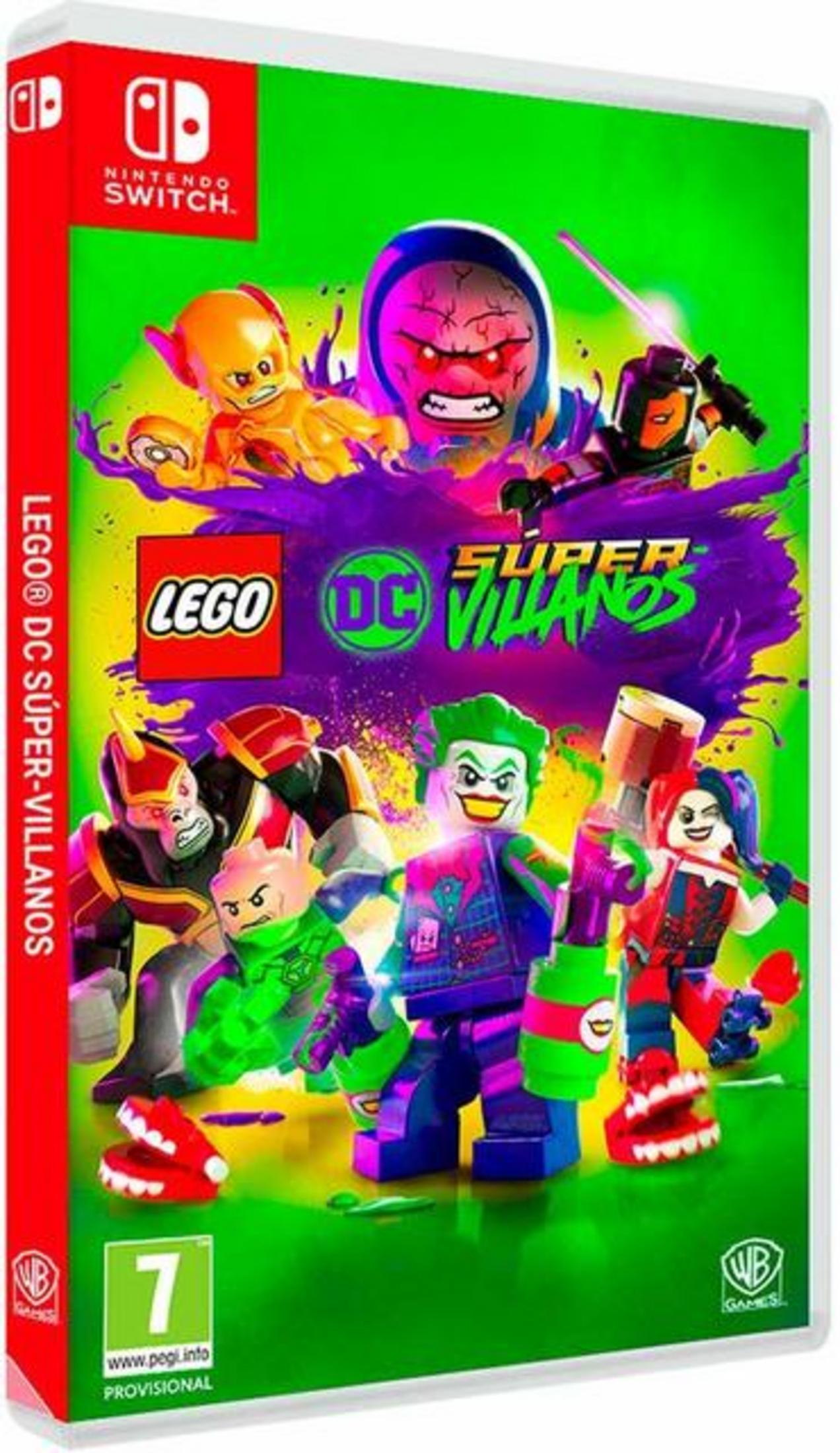 Copertina Nintendo Switch LEGO DC Super-Villains con Joker, Harley Quinn e altro.