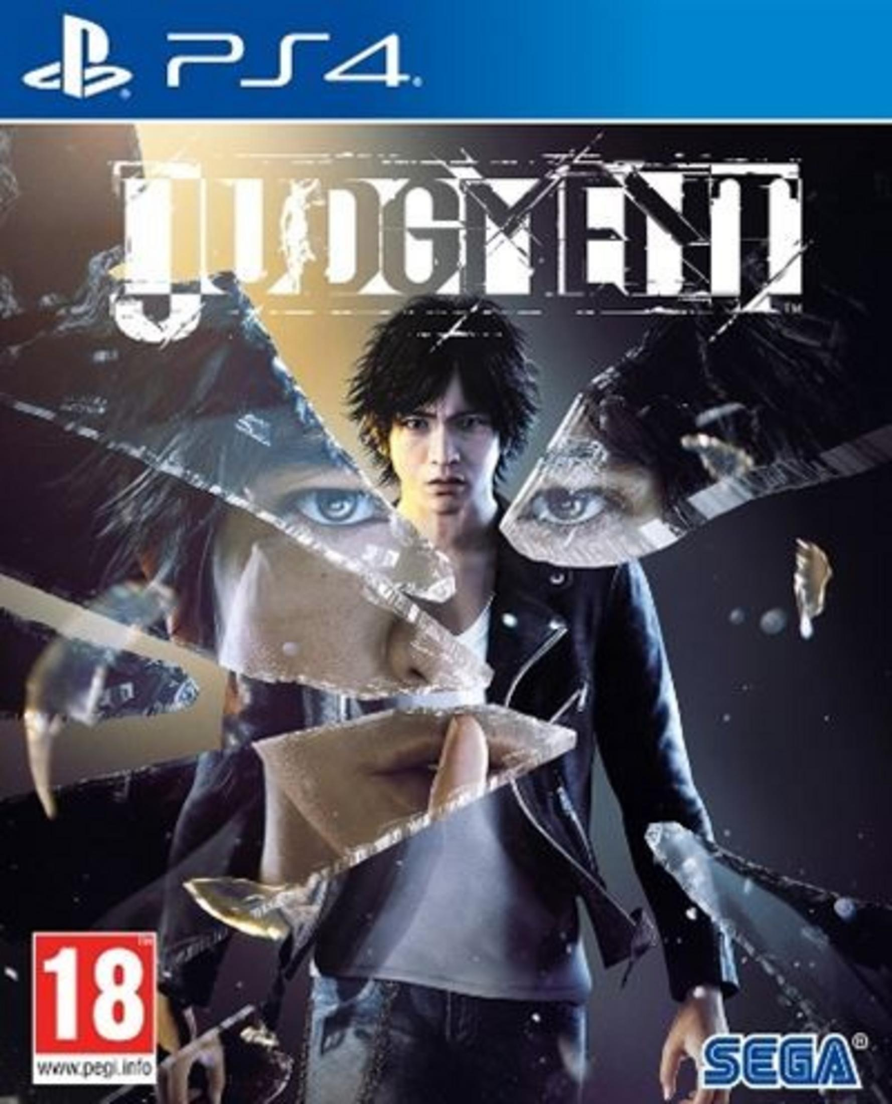 Un uomo con vetro rotto davanti al viso, copertina gioco PS4.