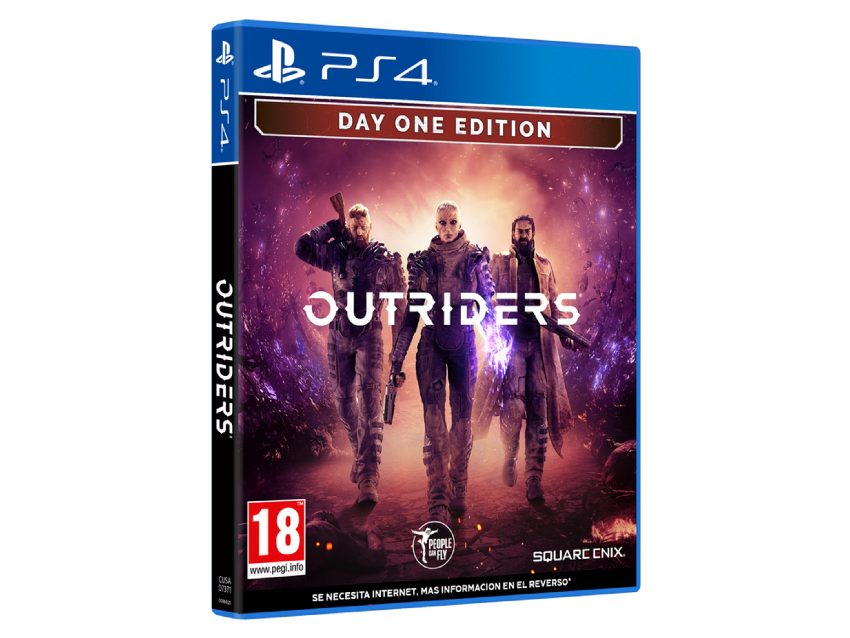 Copertina gioco PS4: Tre personaggi davanti a uno sfondo cosmico viola.
