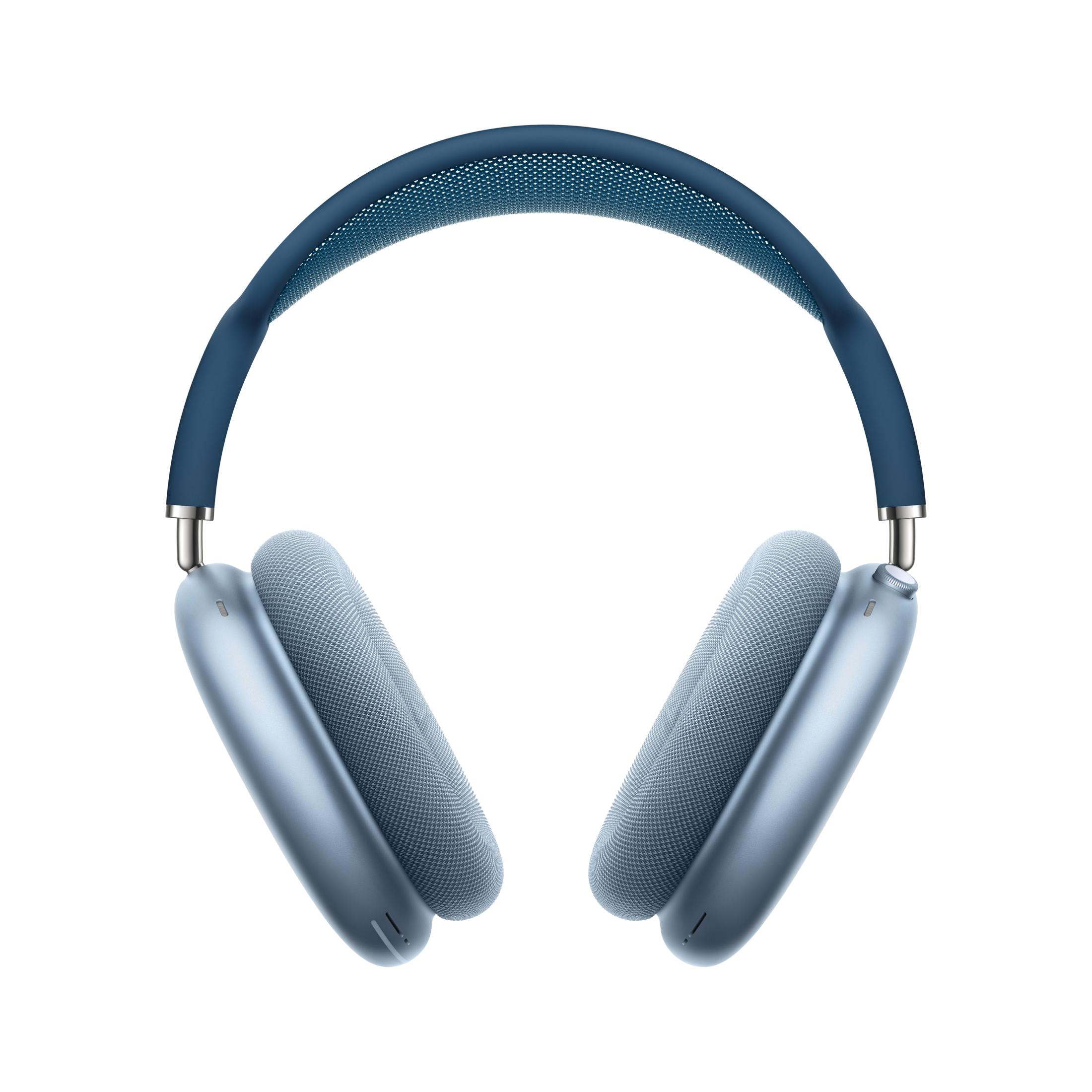 Cuffie sovraurali blu con accenti argentati su sfondo bianco.