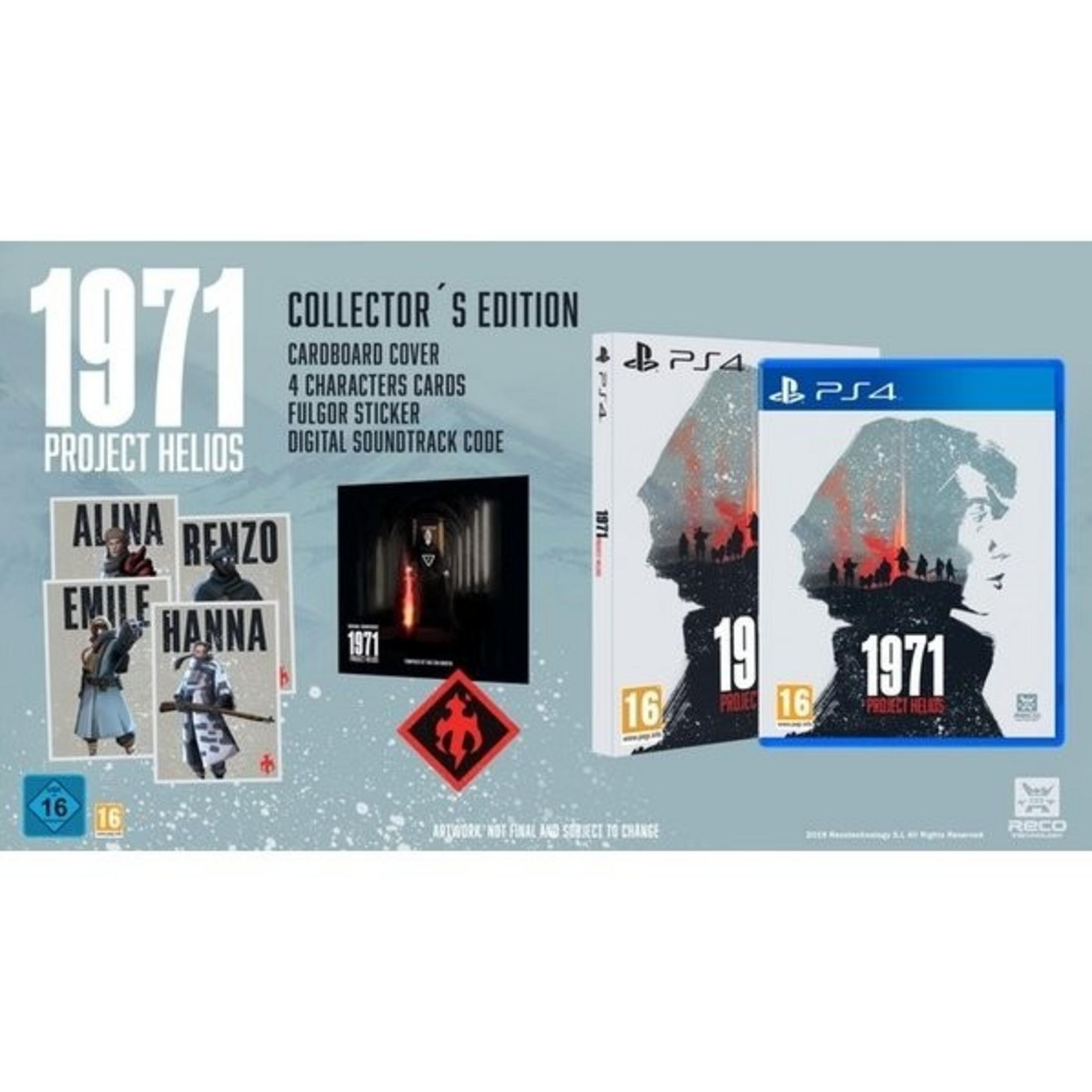 Il bundle dell'edizione da collezione '1971 Project Helios' mostra carte personaggio, un gioco e altro.