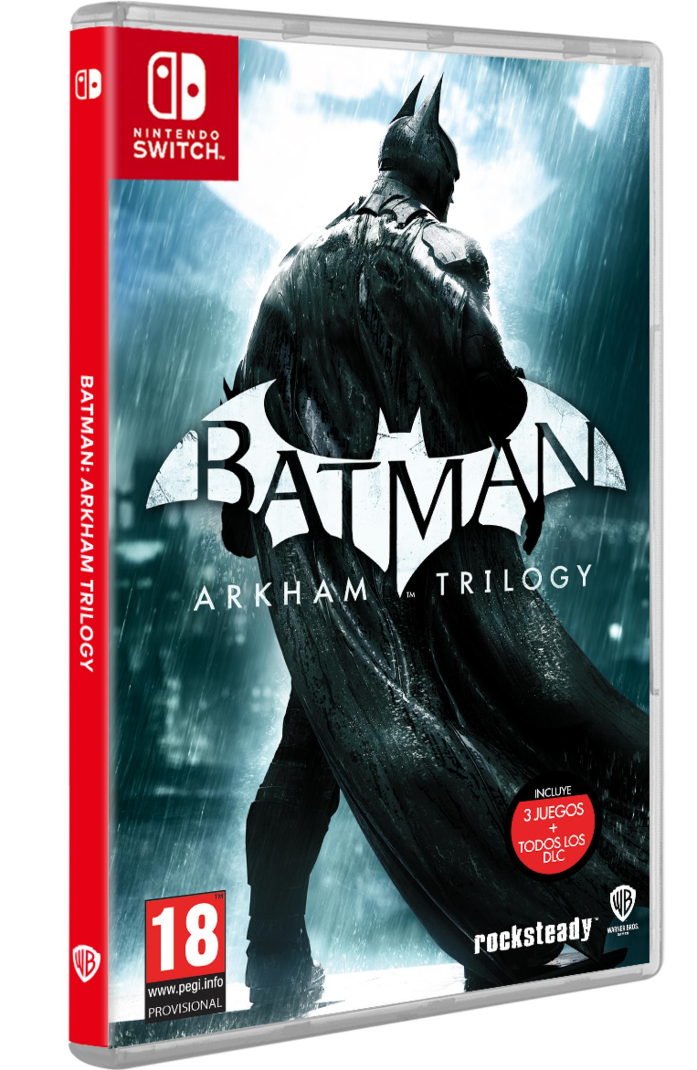 Custodia Nintendo Switch Batman Arkham Trilogy con Batman sotto la pioggia