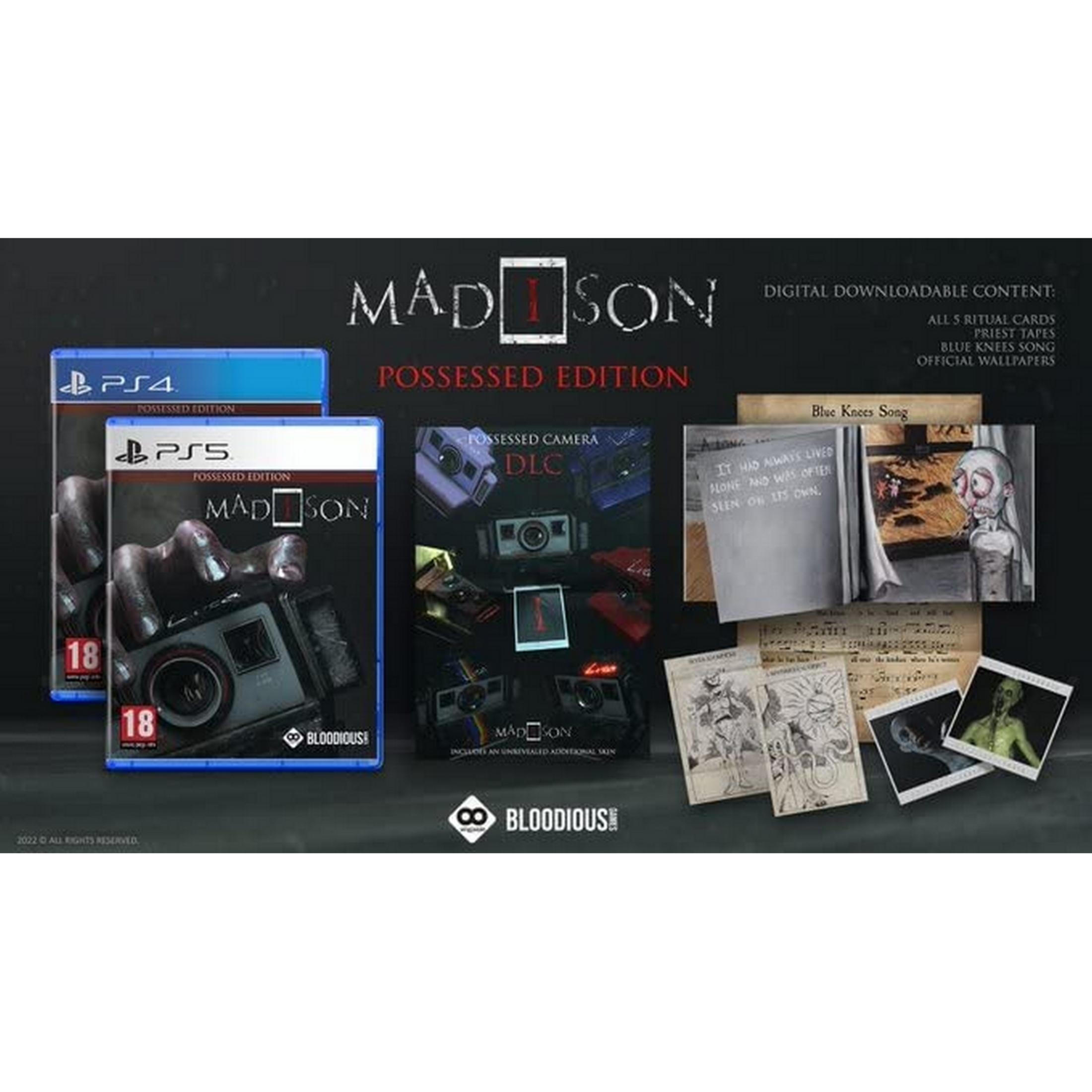 Edizione Posseduta di MADISON per PS4 e PS5, con custodie di gioco e contenuti digitali.