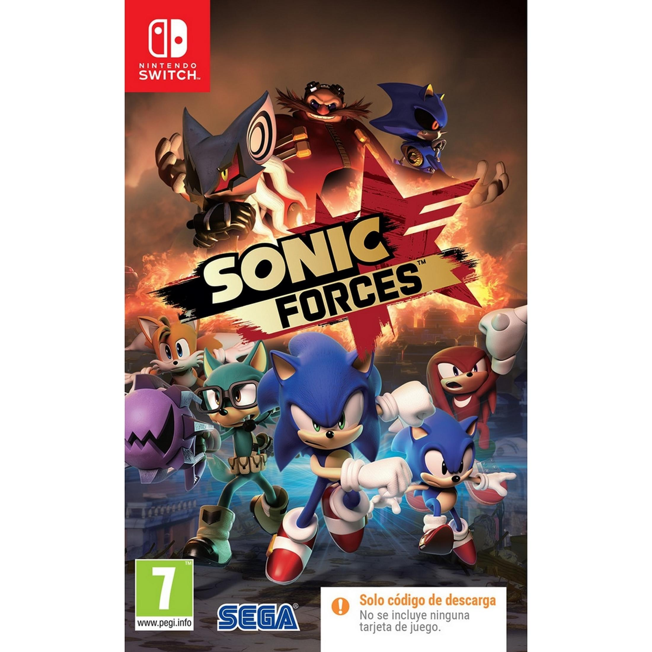 Sonic e amici combattono il Dr. Eggman sulla copertina di Sonic Forces.