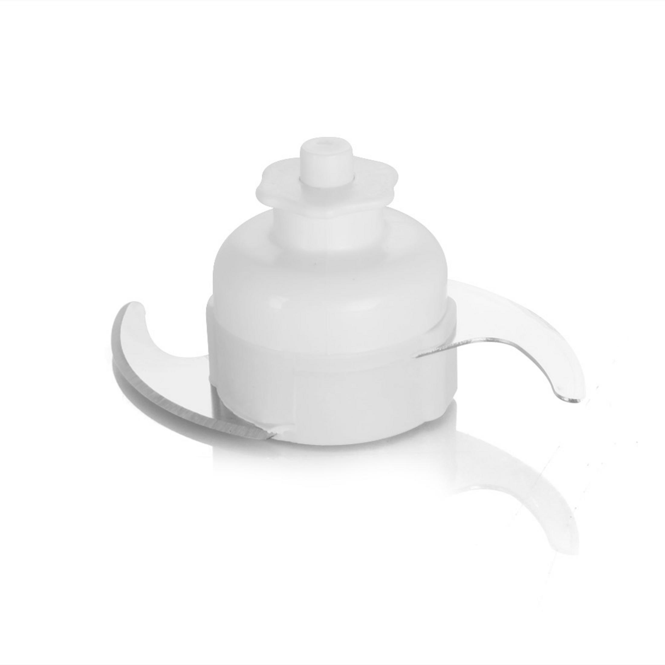 Un accessorio lama bianco per robot da cucina con due lame curve.