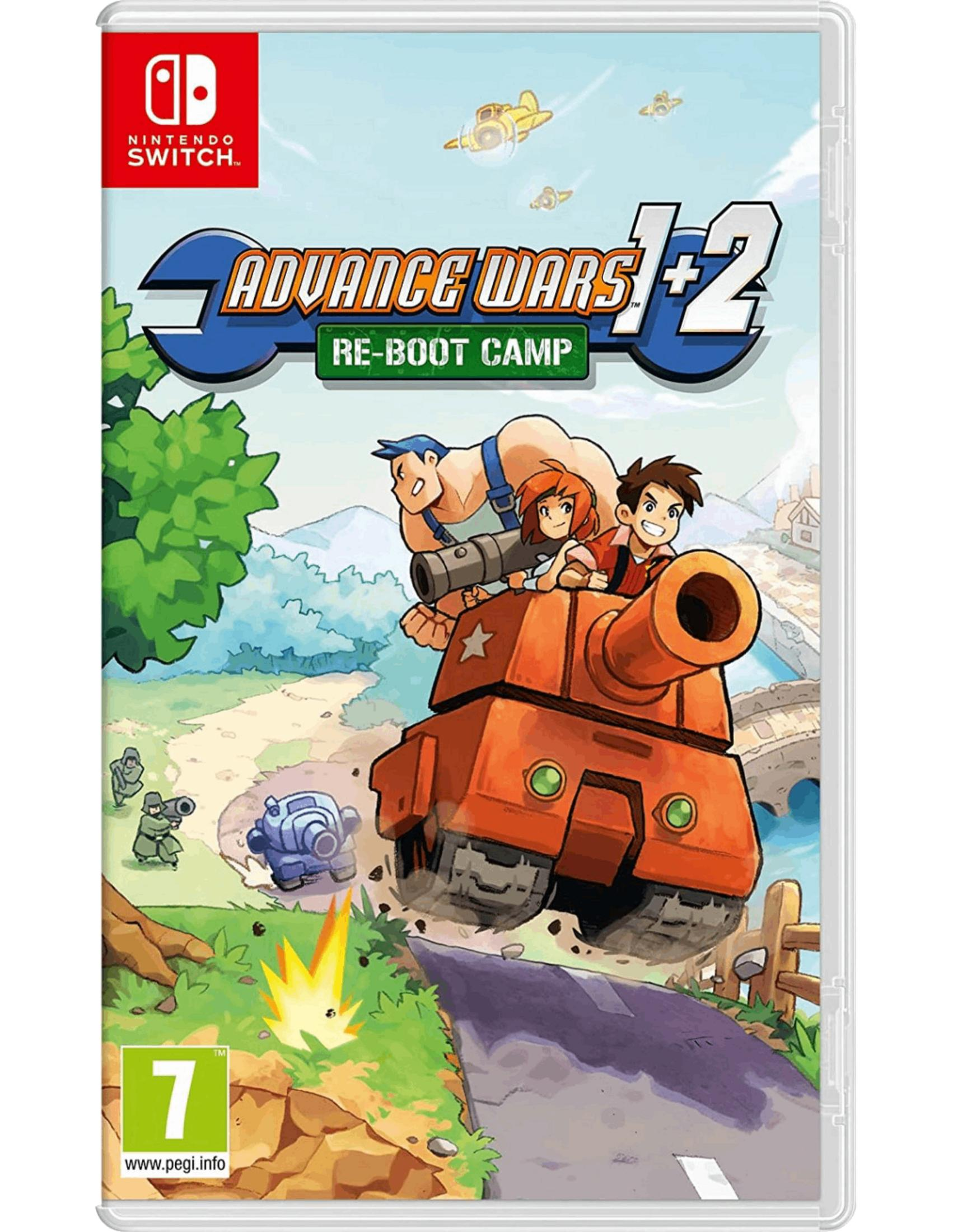 La copertina mostra una custodia per Nintendo Switch per Advance Wars 1+2: Re-Boot Camp.