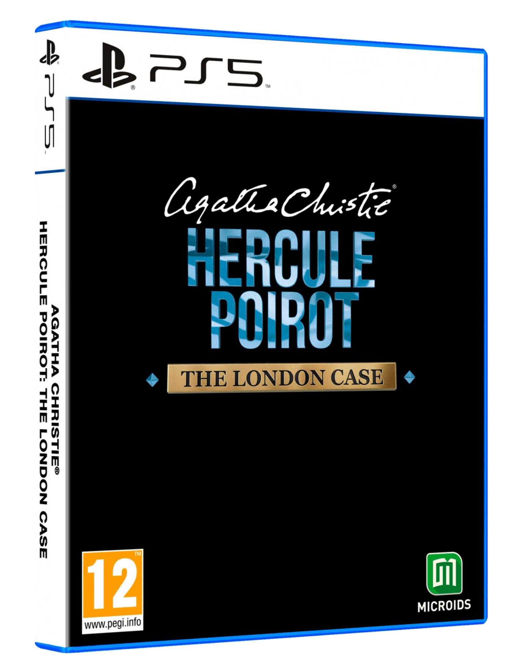 Custodia gioco PS5 'Hercule Poirot: The London Case' con classificazione PEGI 12.
