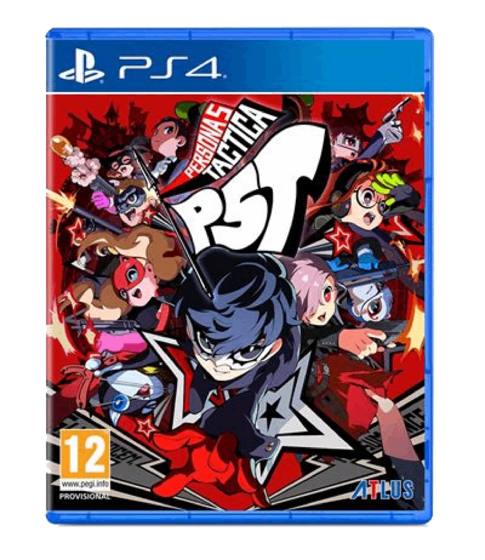 Caja de juego PS4 para Persona 5 Tactica con personajes de anime y PEGI 12.