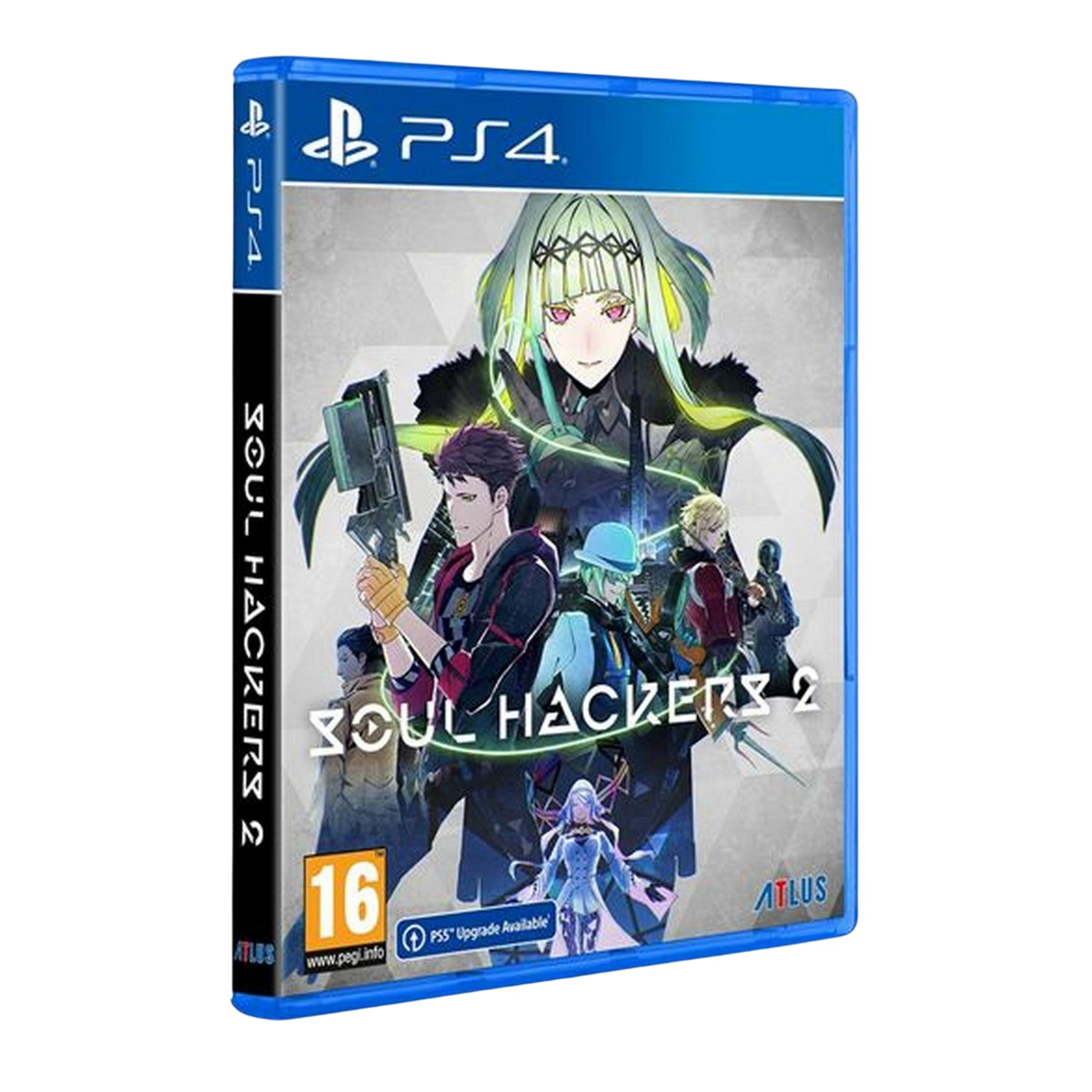 Funda de juego PlayStation 4 para Soul Hackers 2, con personajes y logo.