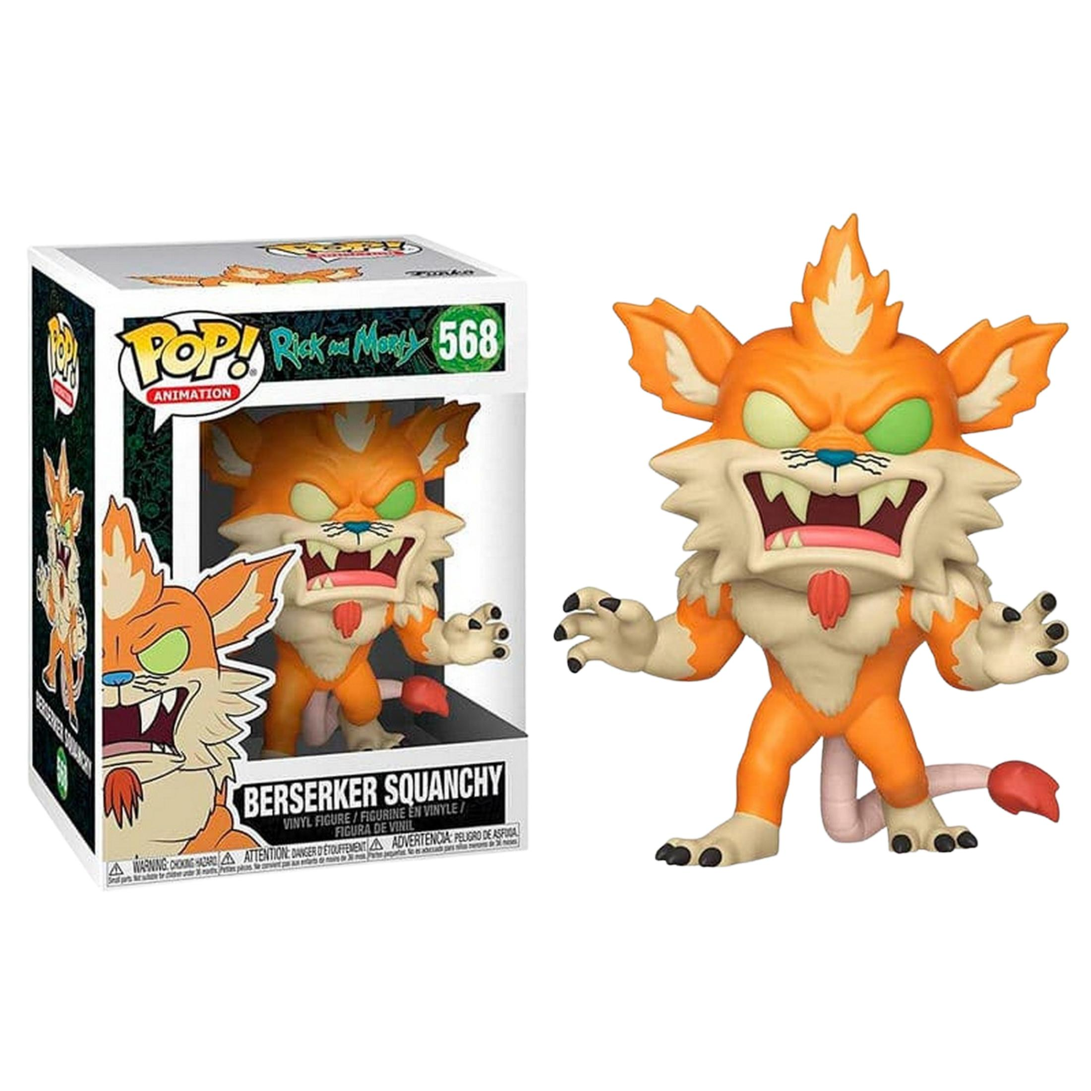 Orange und weiße Katze Figur mit grünen Augen, Pop! Rick and Morty.