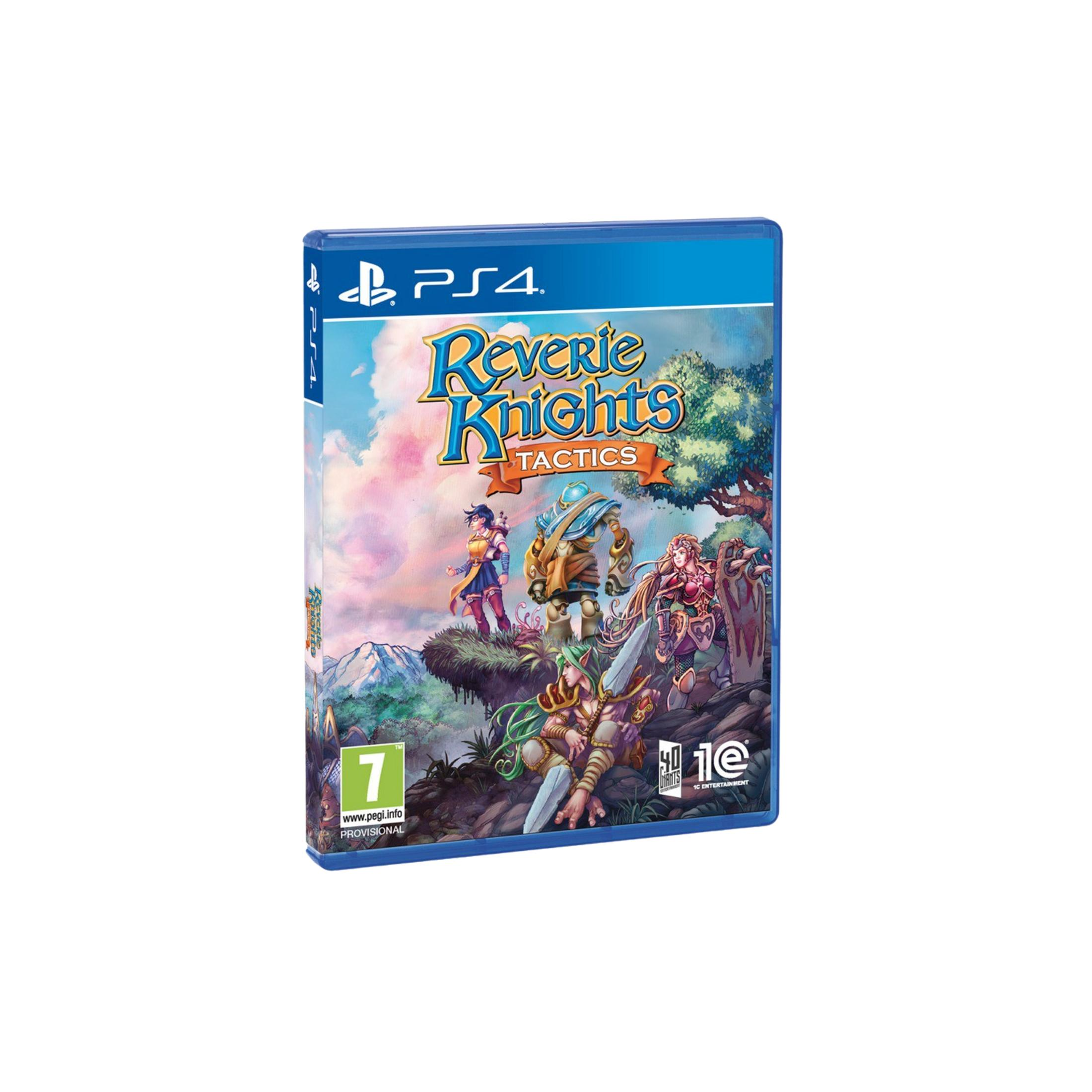 Custodia gioco PS4 per Reverie Knights Tactics, con personaggi anime e paesaggio fantasy.