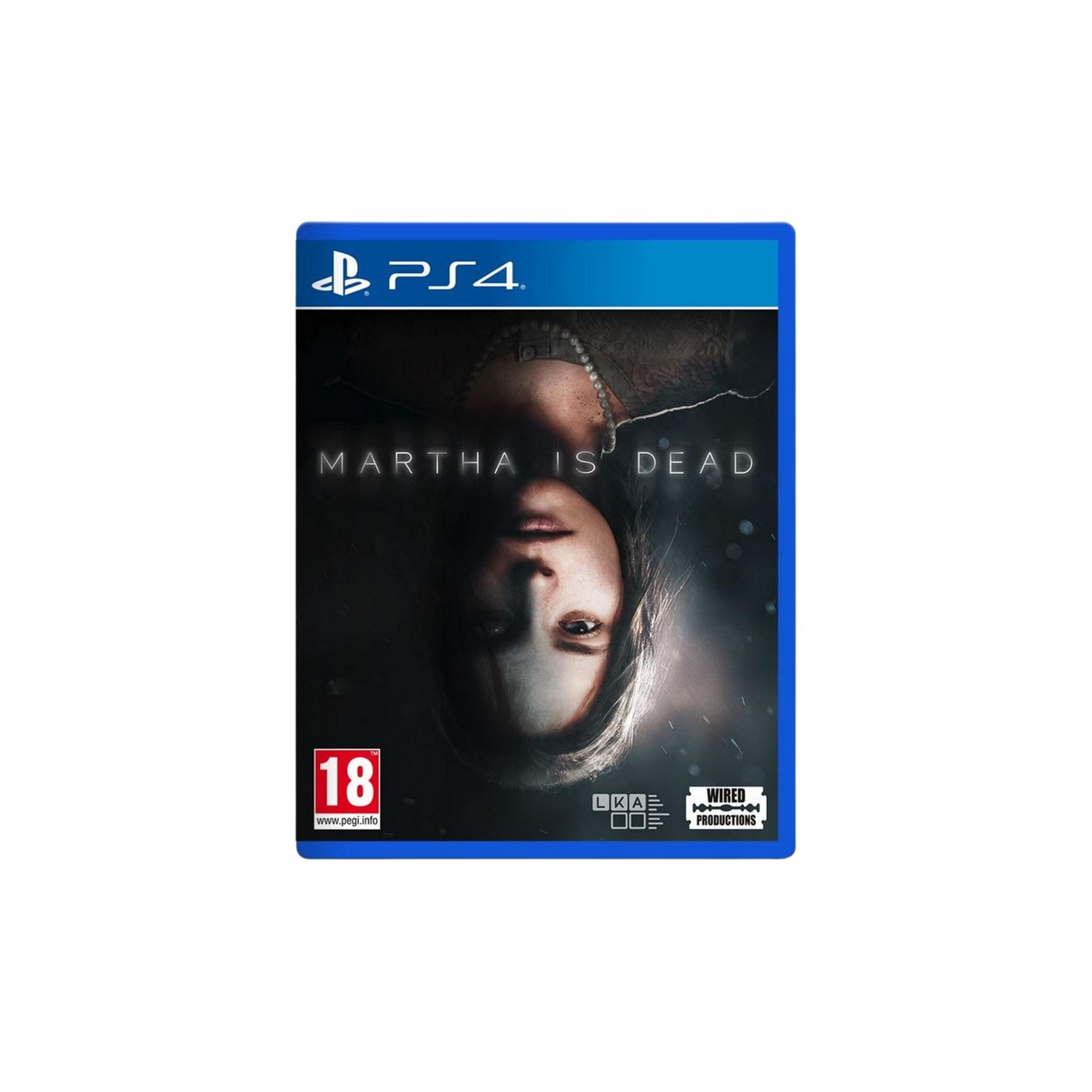 Copertina gioco PS4 con volto sfocato e titolo "Martha is Dead".