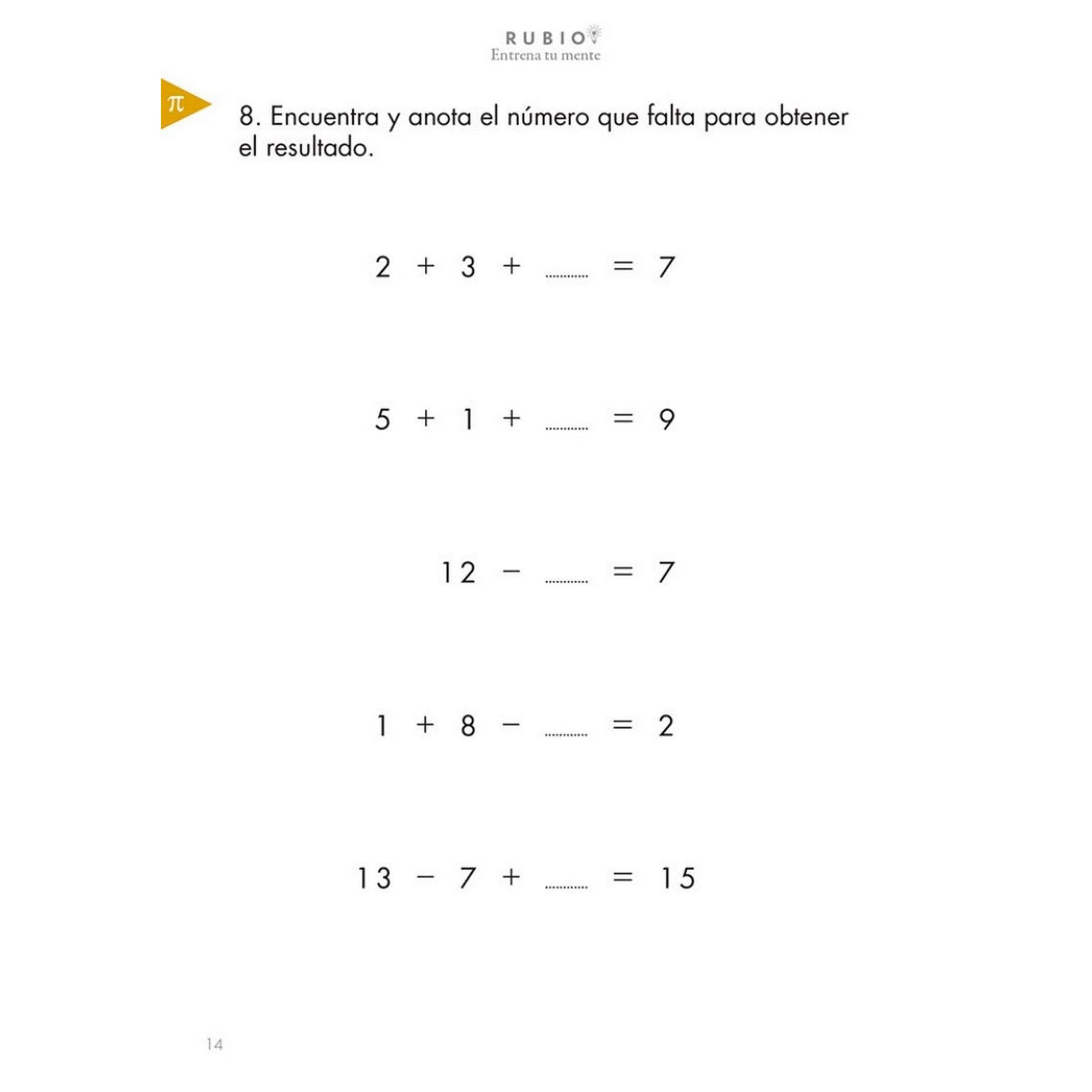 Problemas matemáticos con números faltantes para completar.