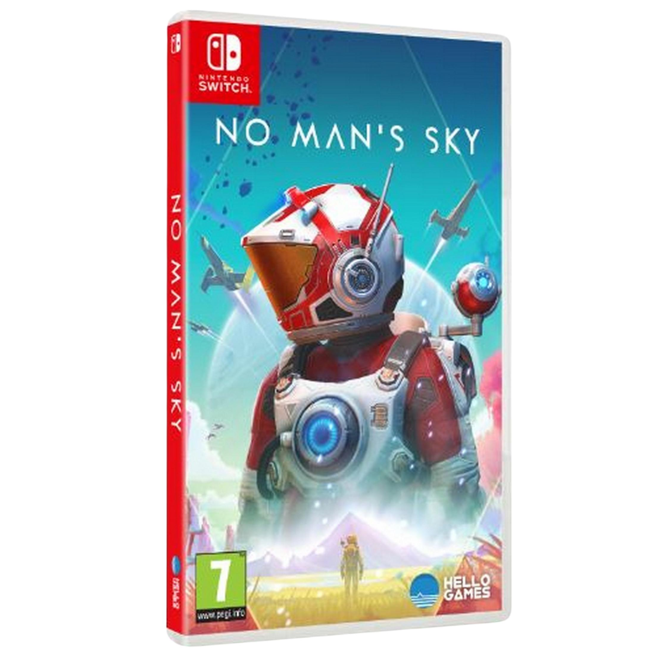 Copertina del gioco Nintendo Switch No Man's Sky con un astronauta e astronavi.
