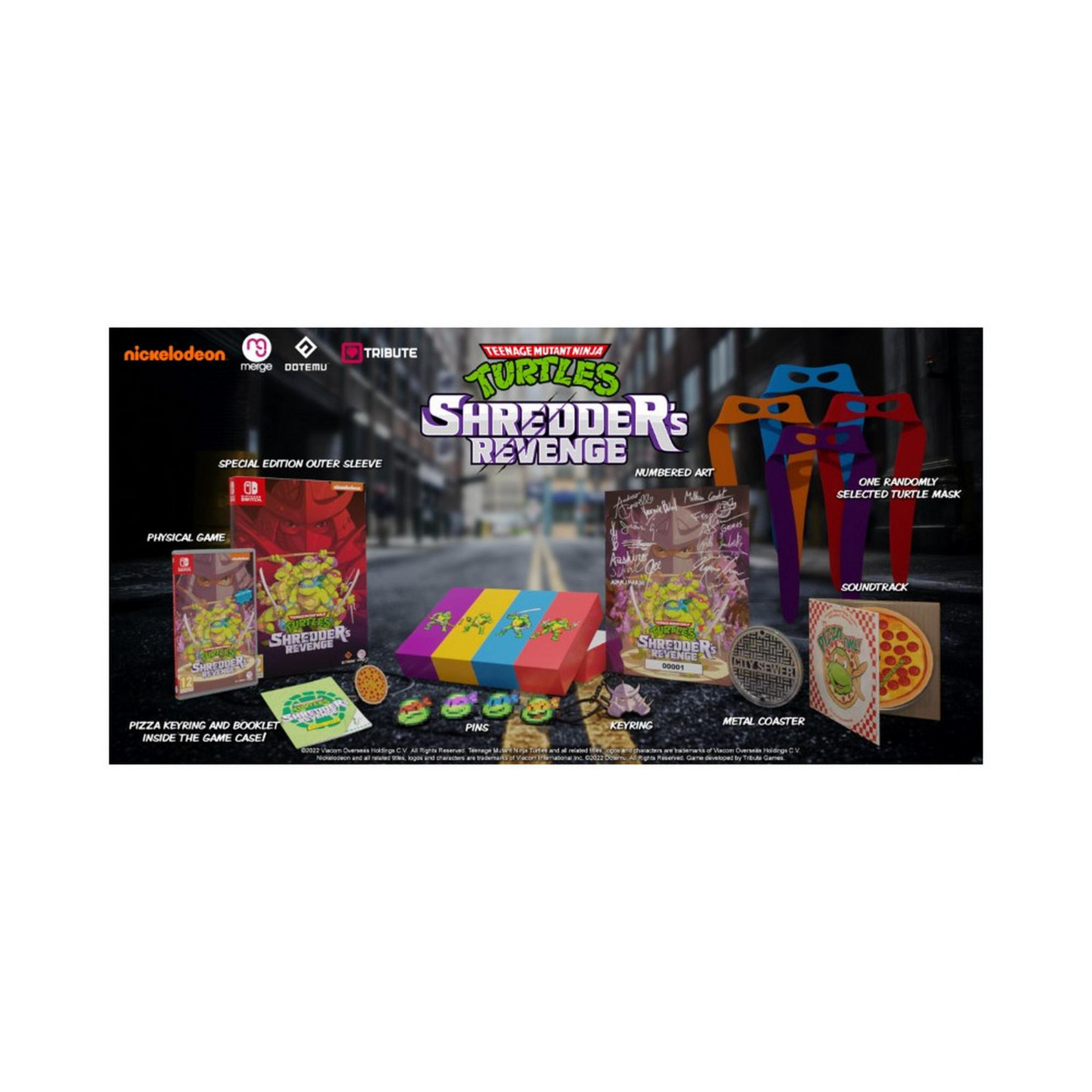 Gioco Teenage Mutant Ninja Turtles: Shredder's Revenge con accessori.