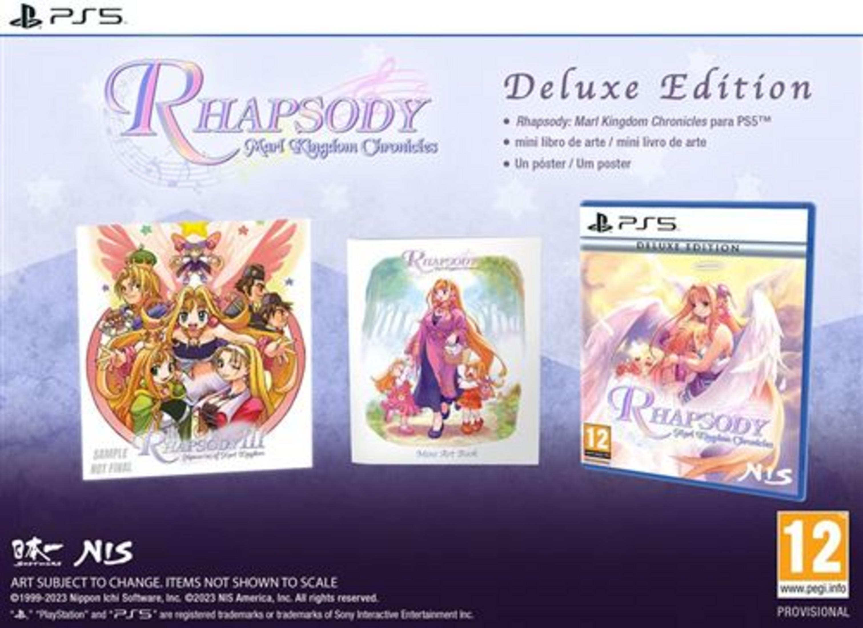 Gioco PS5 "Rhapsody: Marl Kingdom Chronicles" Edizione Deluxe con copertina, artbook e poster.
