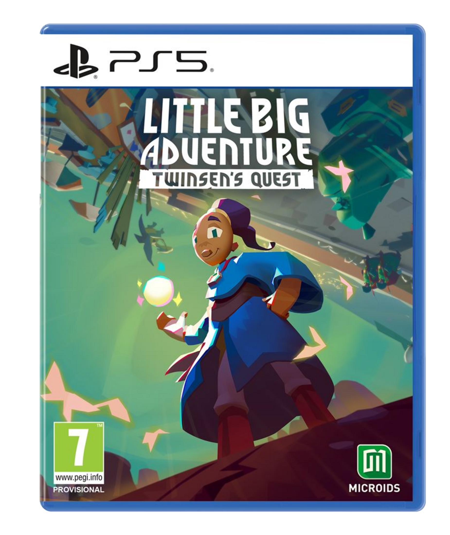 Copertina gioco PS5 con personaggio che tiene una sfera luminosa in stile artistico colorato.