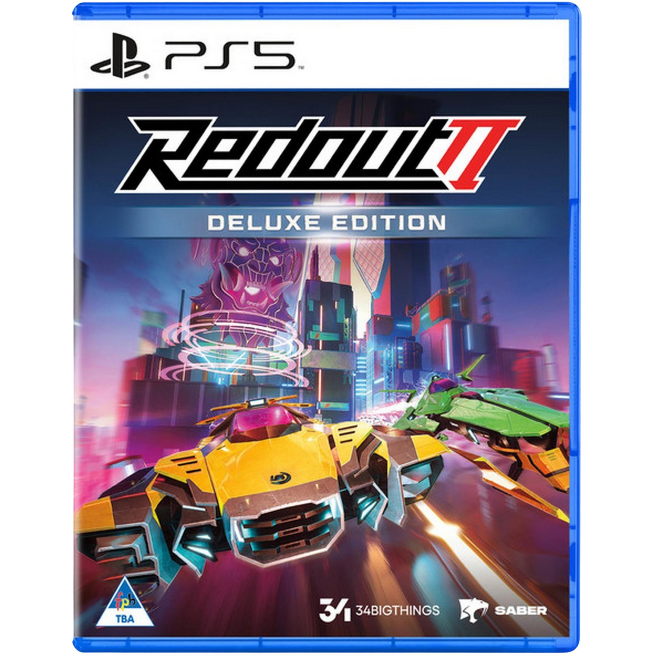 Copertina PS5: Auto da corsa gialla sfreccia su strada urbana futuristica.