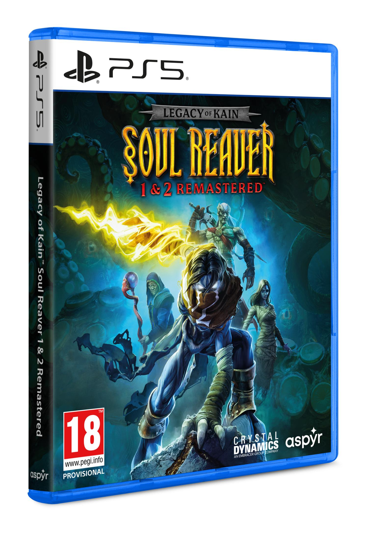 Funda de juego PS5 para Legacy of Kain: Soul Reaver 1 & 2 Remastered con personajes.