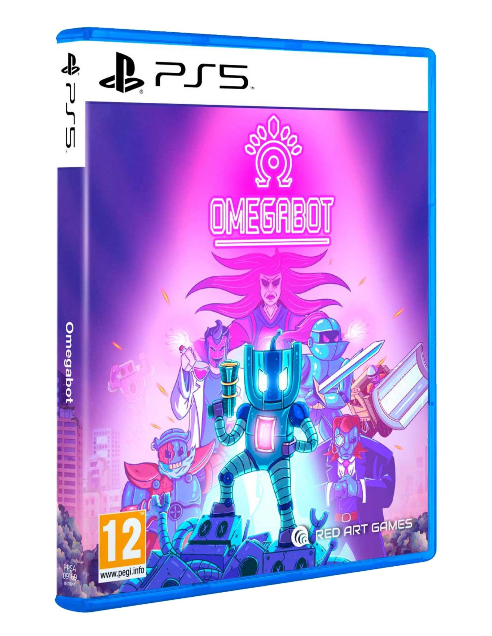 Copertina gioco PS5 con un robot blu in primo piano e altri personaggi.
