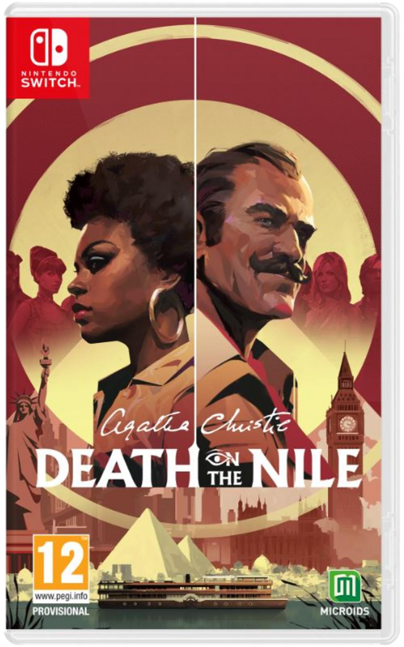 Copertina: Poirot: Assassinio sul Nilo (Nintendo Switch). Uomo e donna al centro.