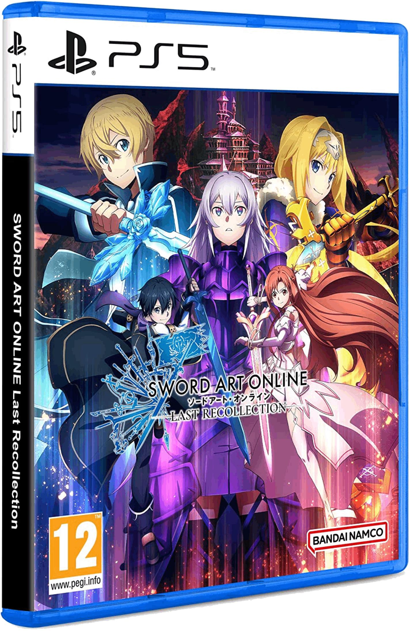 Copertina gioco PS5: Sword Art Online Last Recollection, personaggi anime, PEGI 12.