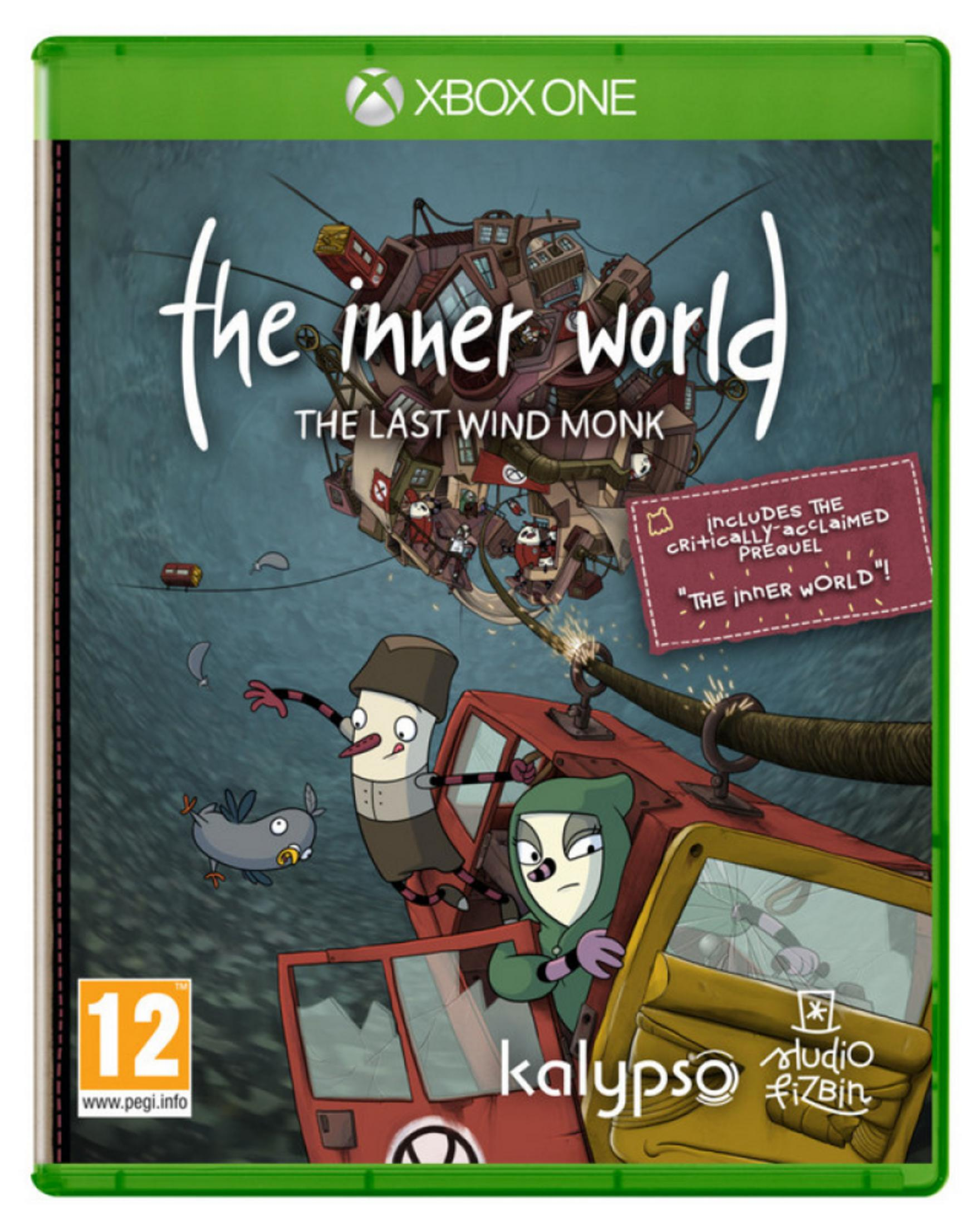 Copertina Xbox One: personaggi dei cartoni animati, città fluttuante e testo.