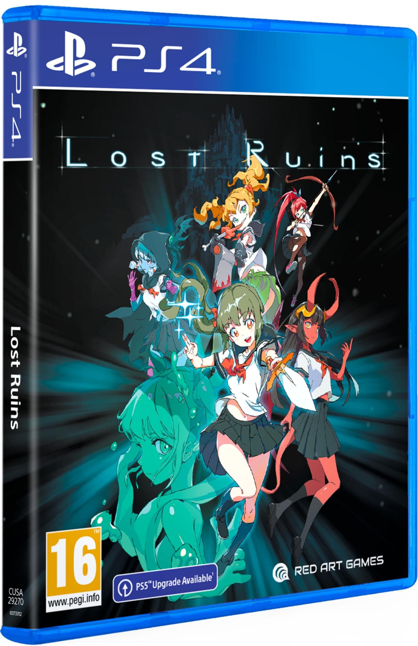 Boîtier de jeu PlayStation 4 pour Lost Ruins, avec des personnages d'anime.