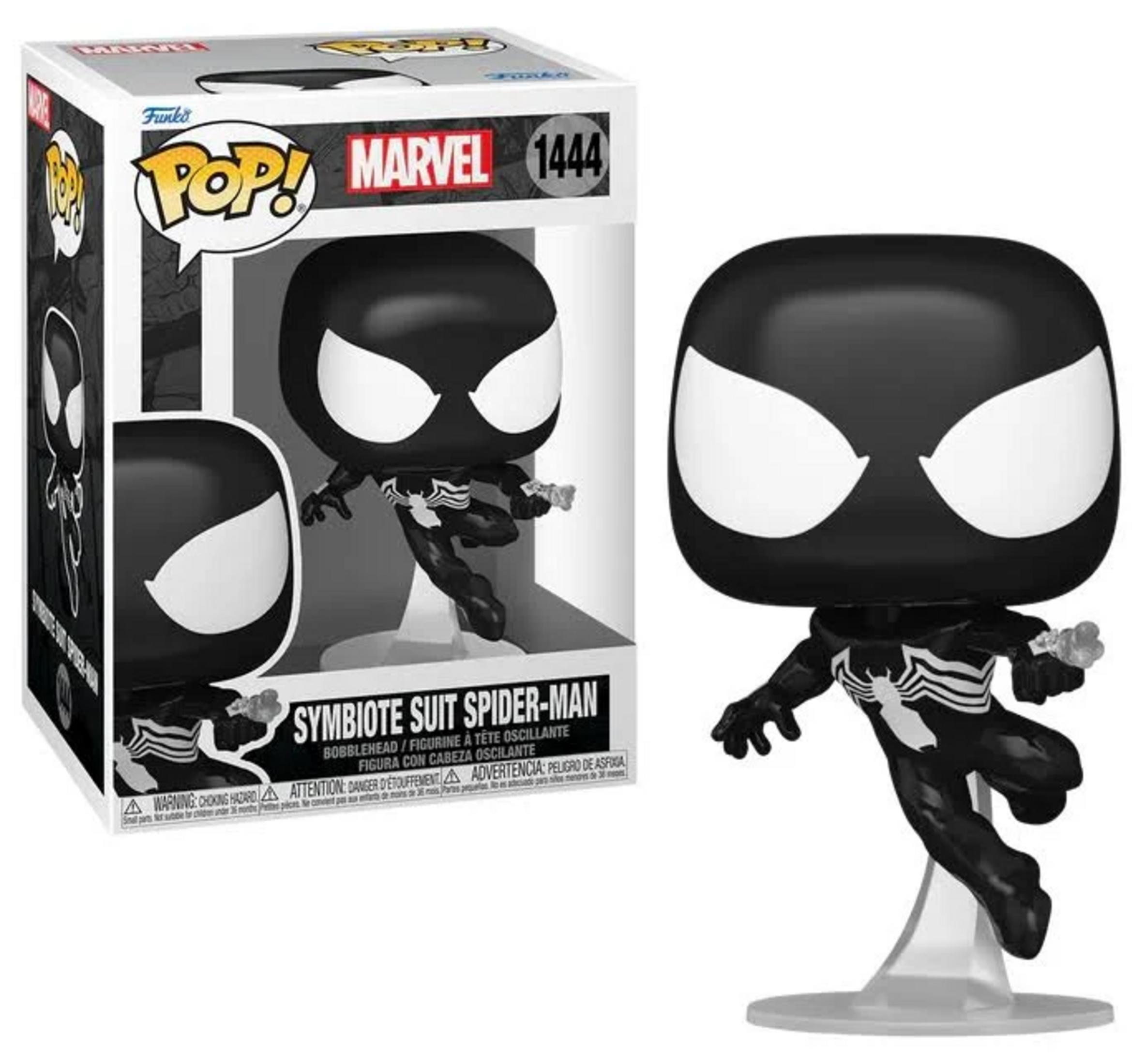 Figura Funko Pop! Marvel de Spider-Man Simbionte en blanco y negro.