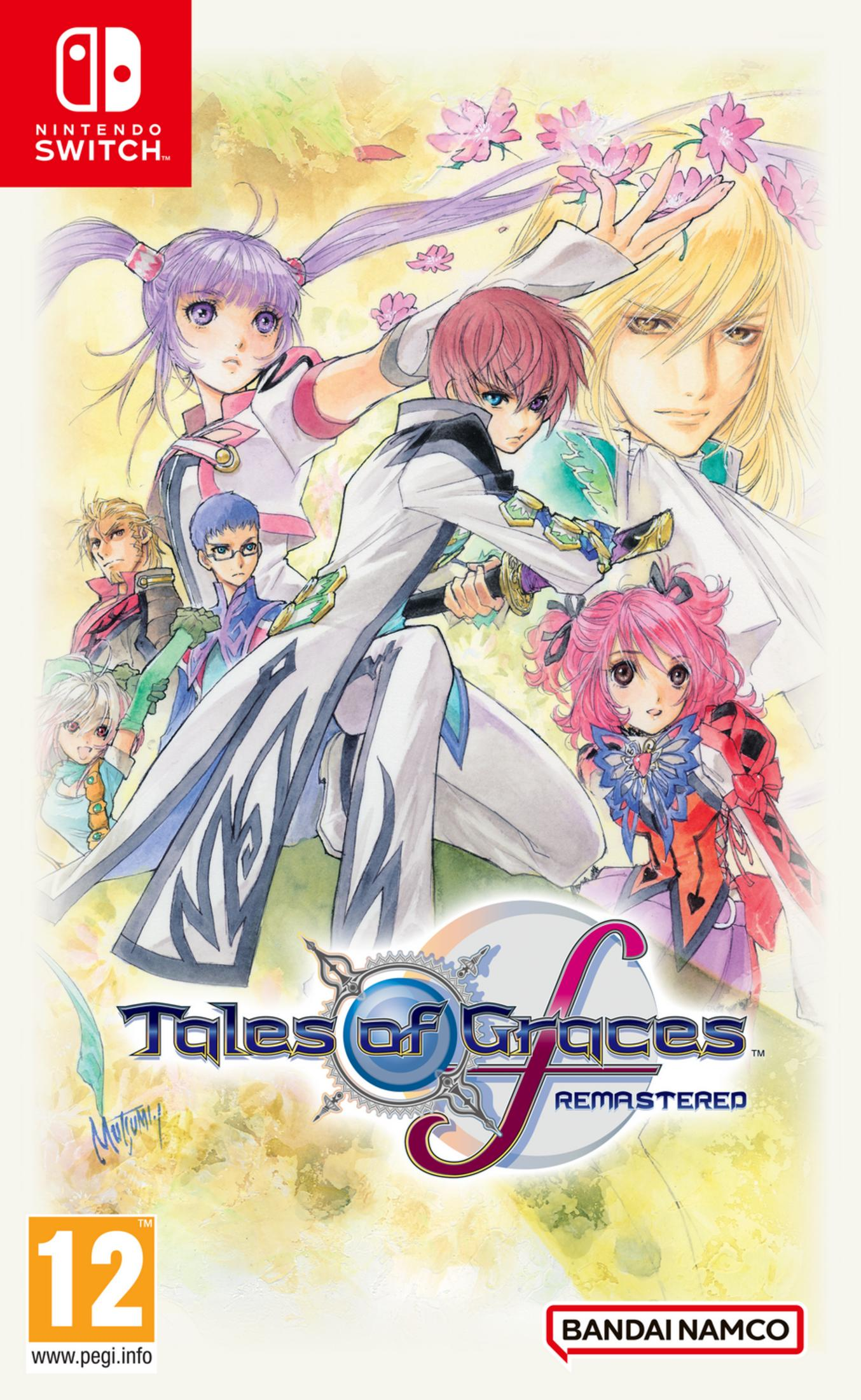 Personajes de anime en la portada de Tales of Graces Remastered para Nintendo Switch.